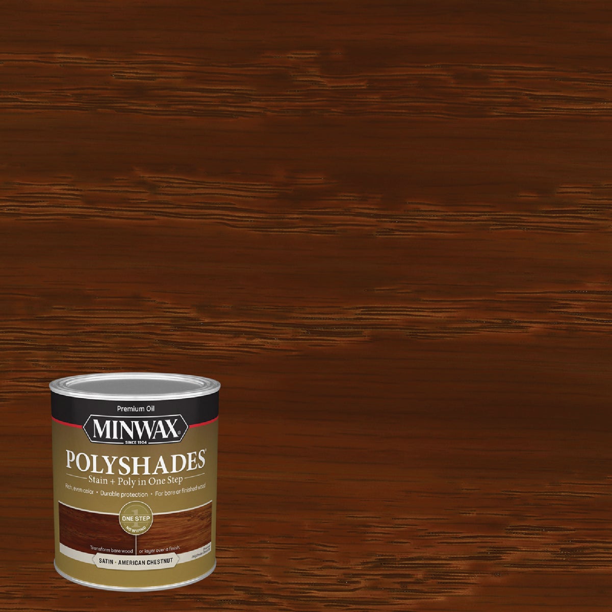 Minwax Polyshades 1 Qt. Satin Stain & Finish Polyurethane In 1-Step, American Chestnut Image 1