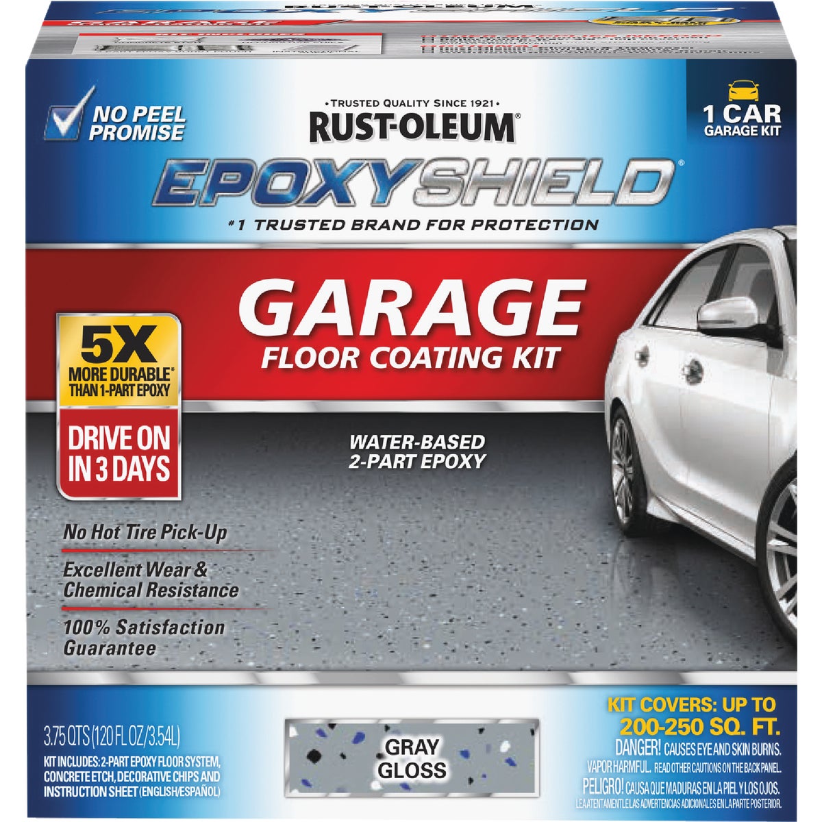 Rust-Oleum EPOXYSHIELD Gloss Garage Floor Coating Kit, Gray, 120 Oz. Image 5