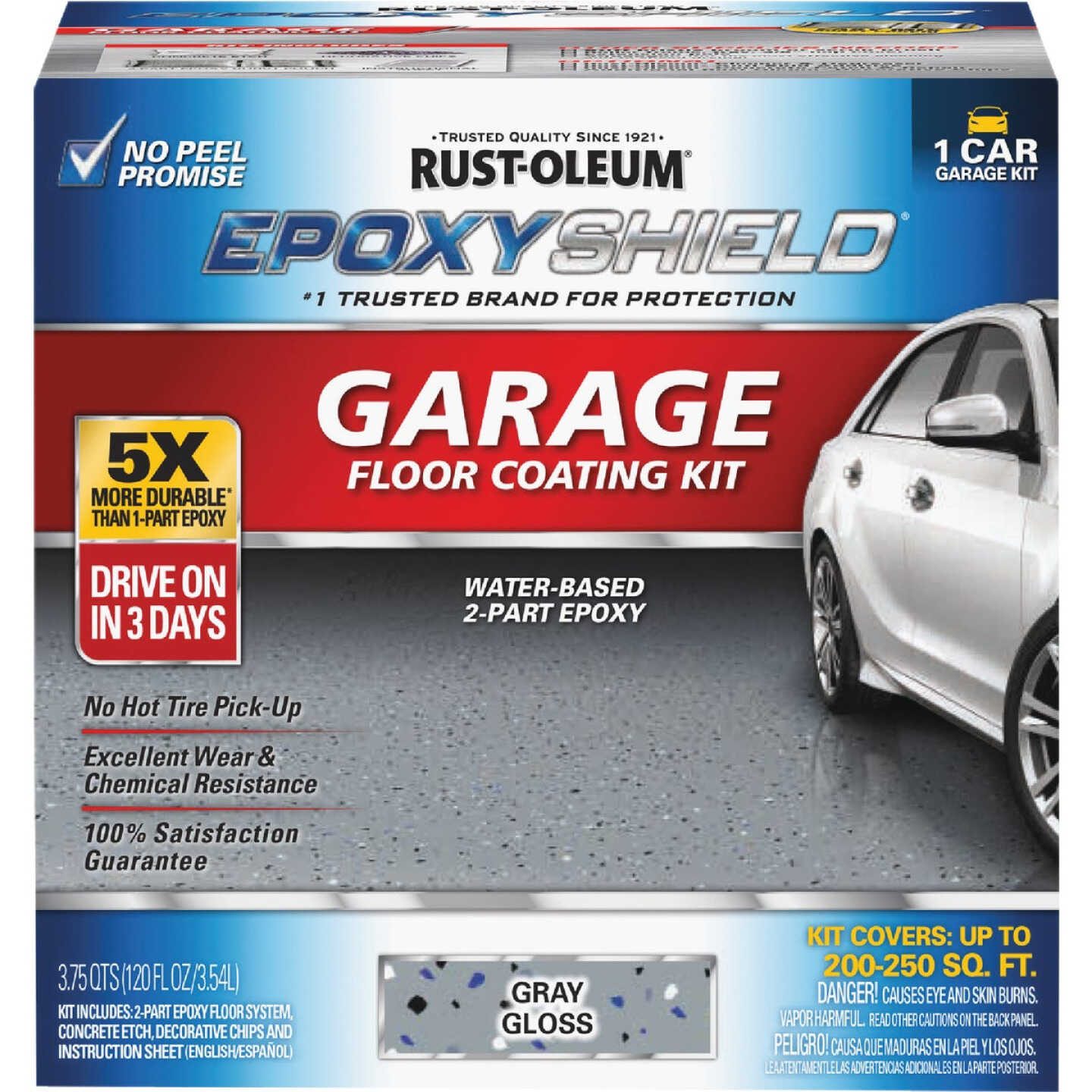 Rust-Oleum EPOXYSHIELD Gloss Garage Floor Coating Kit, Gray, 120 Oz. Image 5