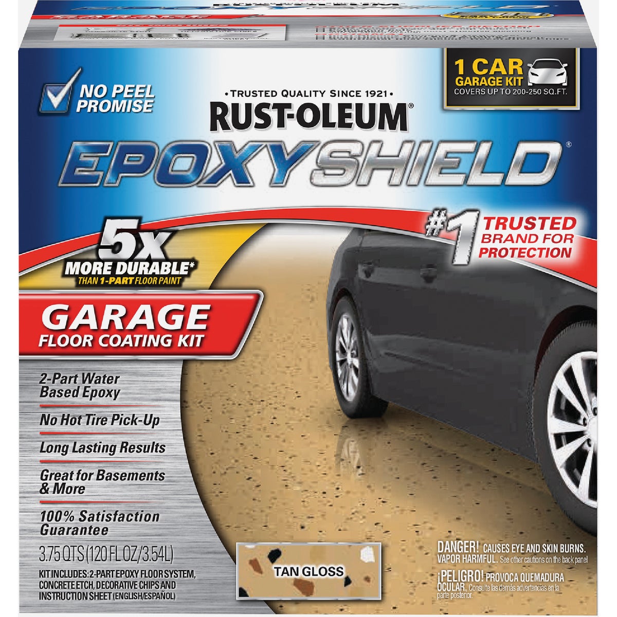 Rust-Oleum EPOXYSHIELD Gloss Garage Floor Coating Kit, Tan, 120 Oz. Image 5