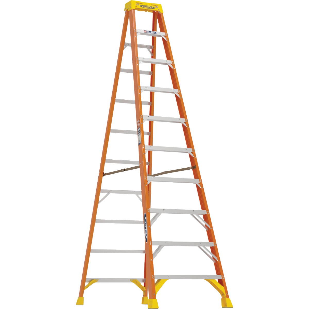 Werner 10 Ft. Fiberglass Step Ladder with 300 Lb. Load Capacity Type IA Ladder Rating