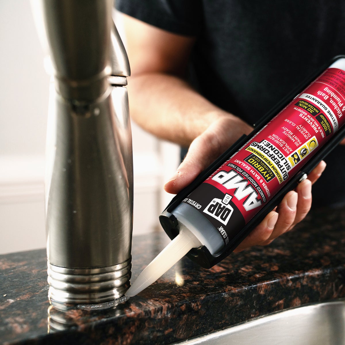 DAP AMP 9 Oz. Advanced Modified Polymer
Kitchen, Bath & Plumbing Sealant, Crystal Clear Image 3