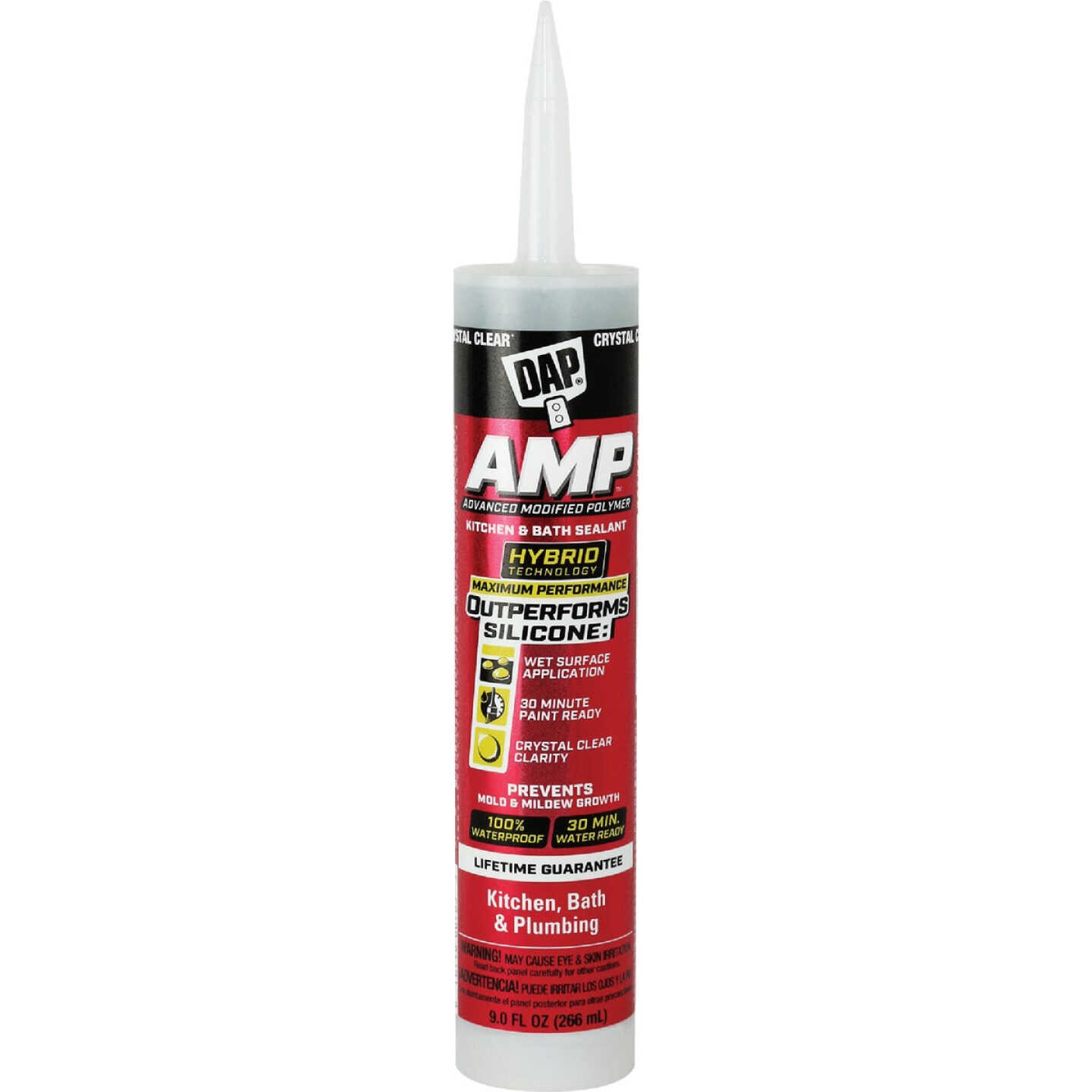 DAP AMP 9 Oz. Advanced Modified Polymer
Kitchen, Bath & Plumbing Sealant, Crystal Clear Image 1