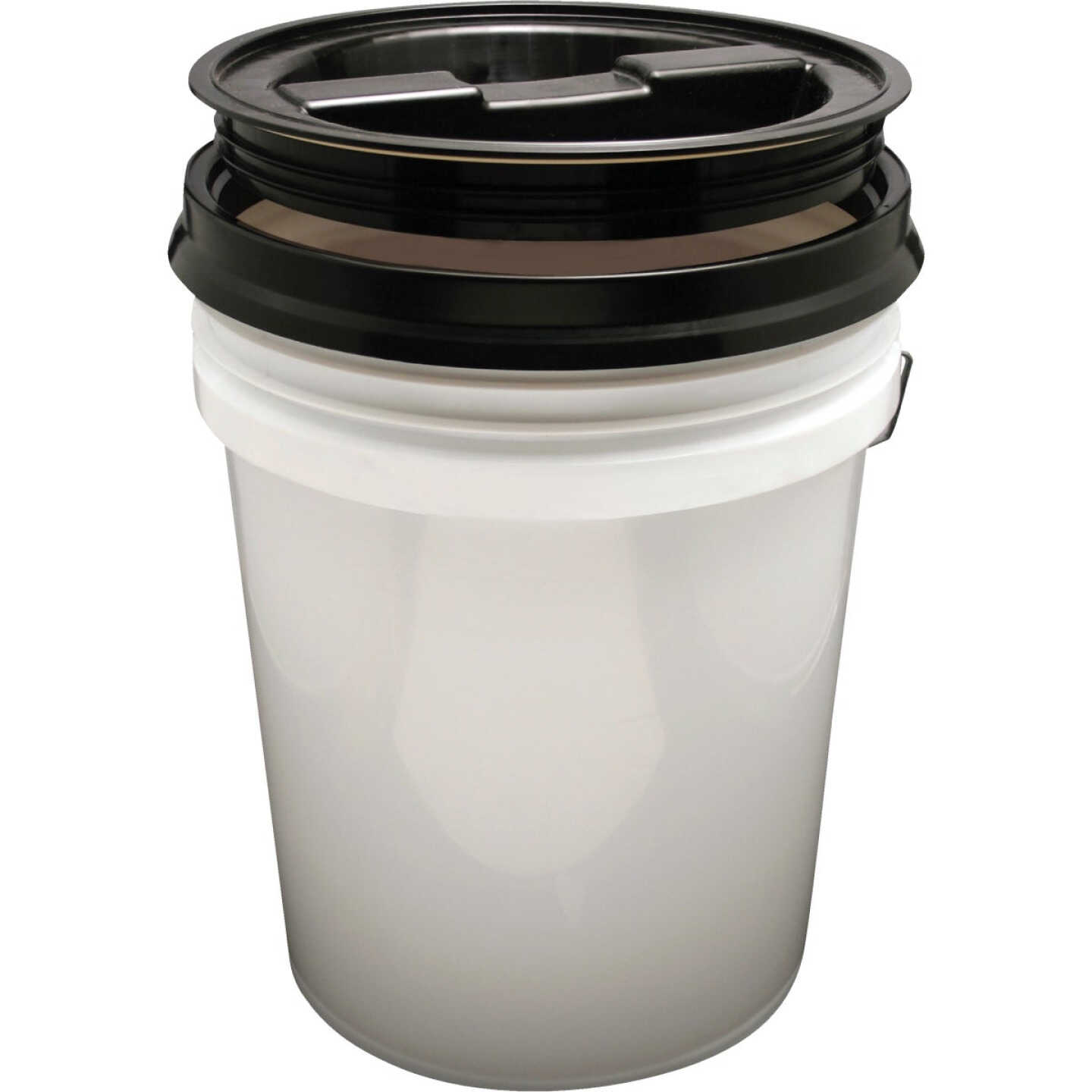 Leaktite Screw-Top Lid for 3.5 & 5 Gal. Pail, Black Image 2