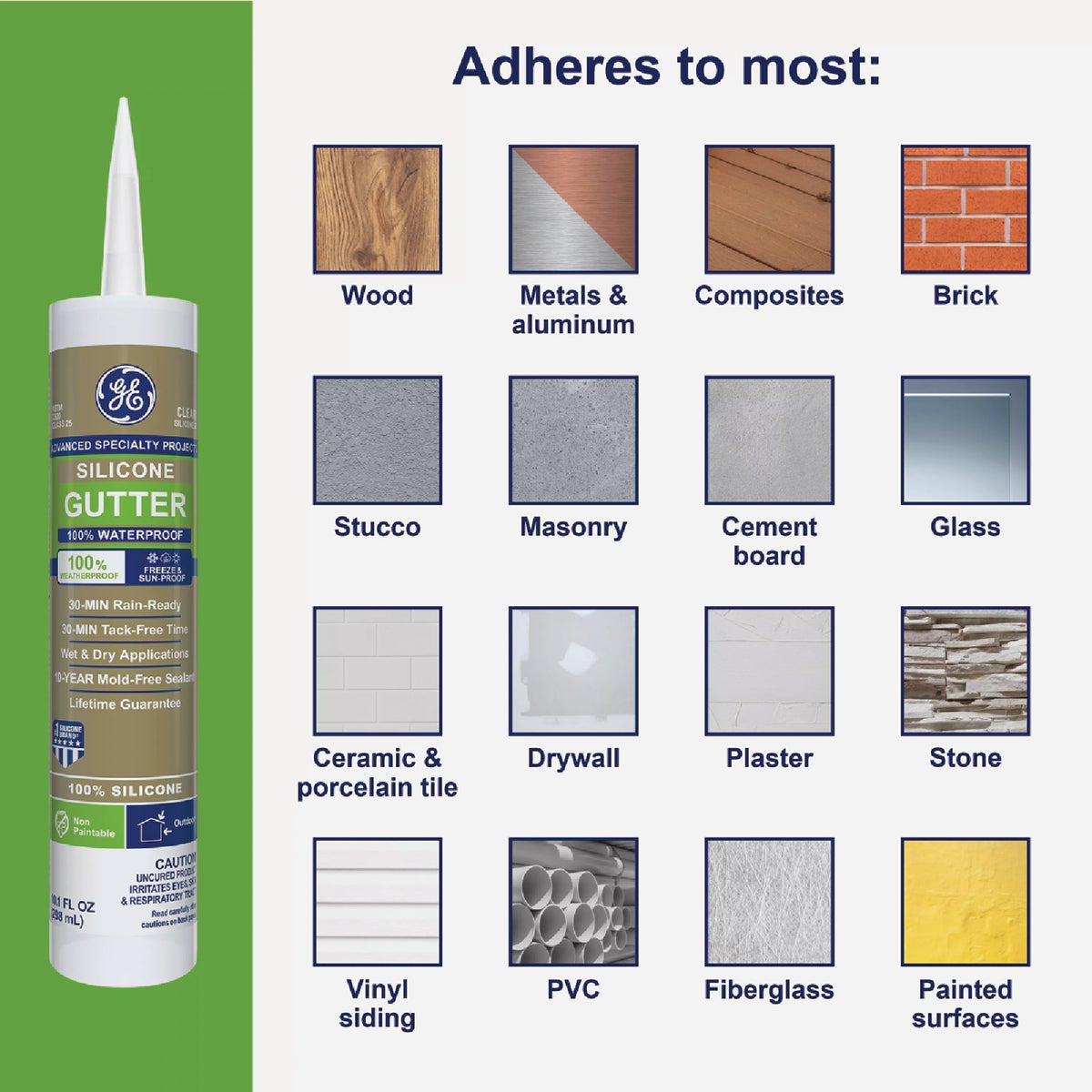 GE Gutter Silicone Advanced Speciality Products, Clear, 10.1 Oz. Cartridge Image 7