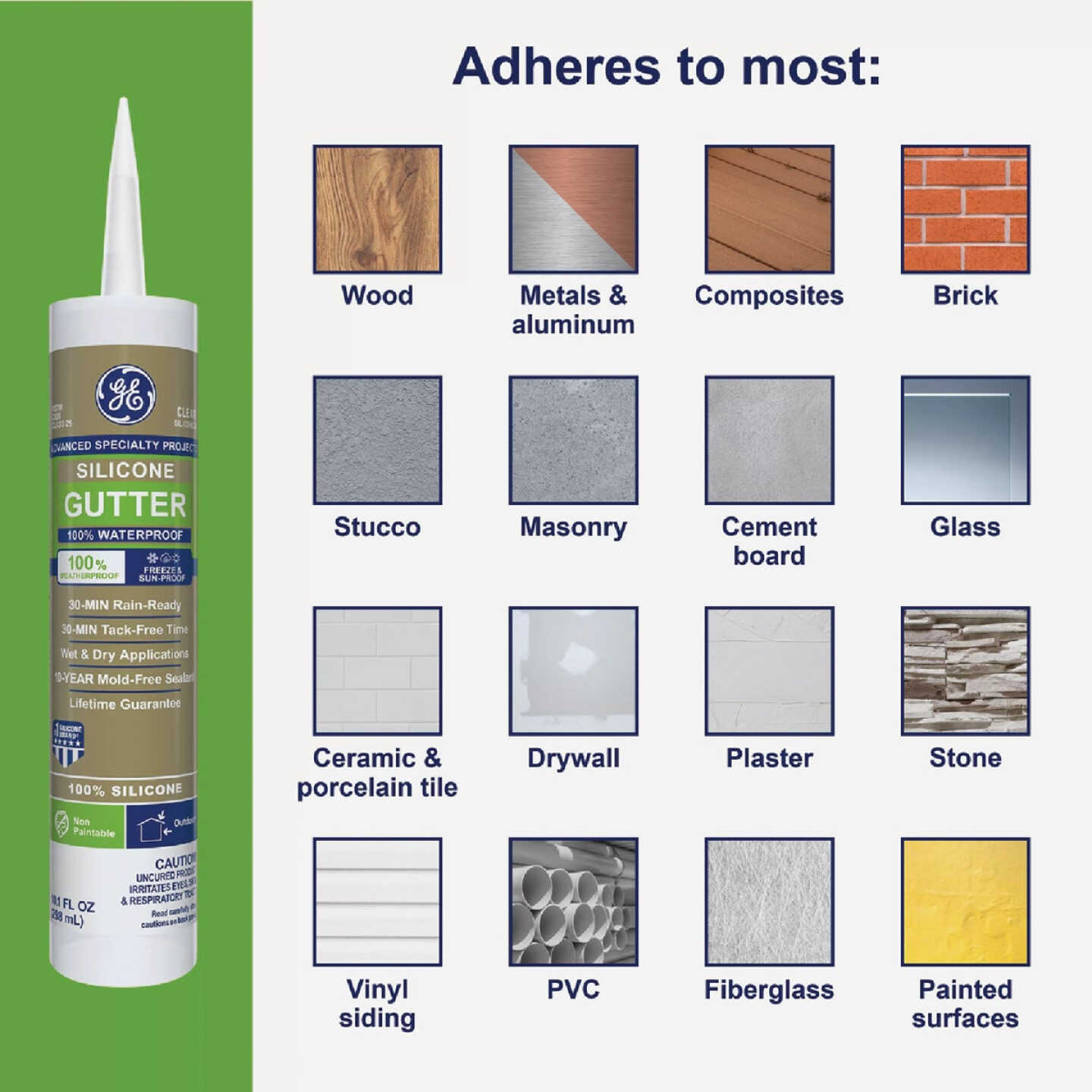 GE Gutter Silicone Advanced Speciality Products, Clear, 10.1 Oz. Cartridge Image 7