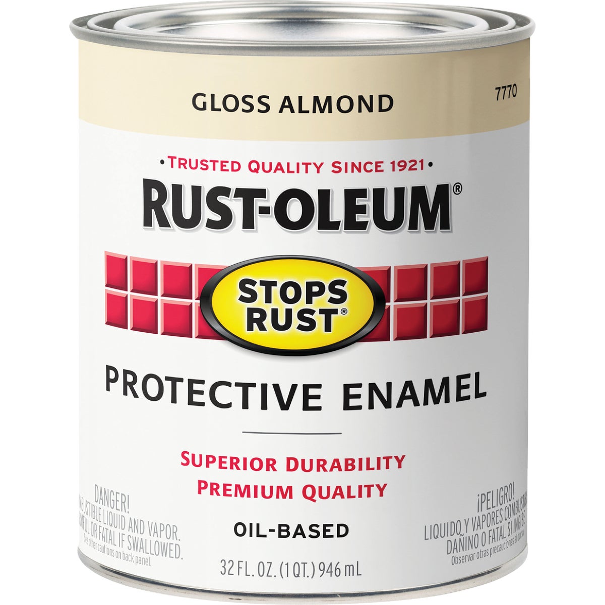 Rust-Oleum Stops Rust Oil Based Gloss Protective Rust Control Enamel, Almond, 1 Qt. Image 7