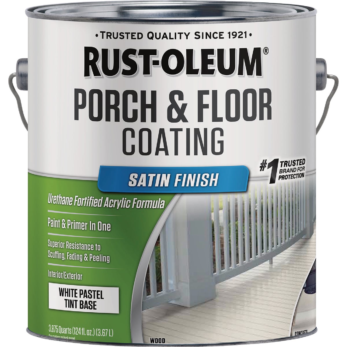 Rust-Oleum 1 Gal. Low VOC White Pastel Tint Base Satin Porch and Floor Coating