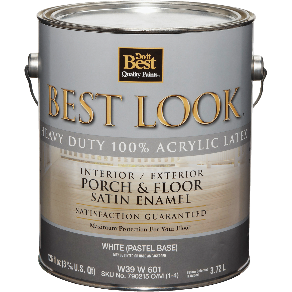 Best Look 1 Gal. White Heavy-Duty Acrylic Latex Satin Porch & Floor Enamel