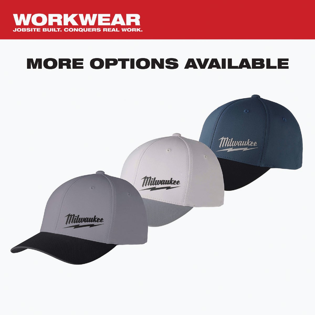 Milwaukee Workskin Gray Performance Fitted Hat, Small/Medium Image 3