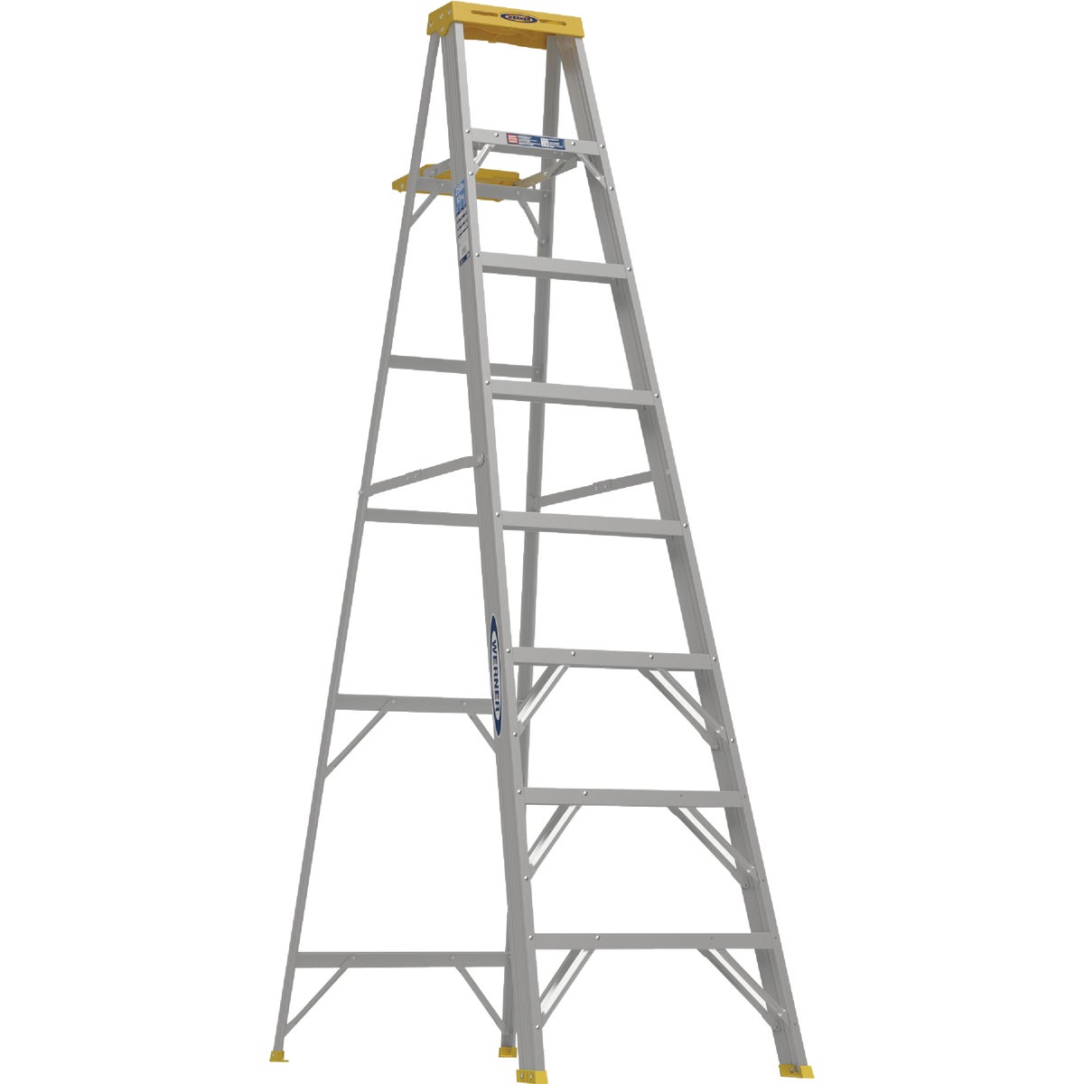 Werner 8 Ft. Aluminum Step Ladder with 250 Lb. Load Capacity Type I Ladder Rating