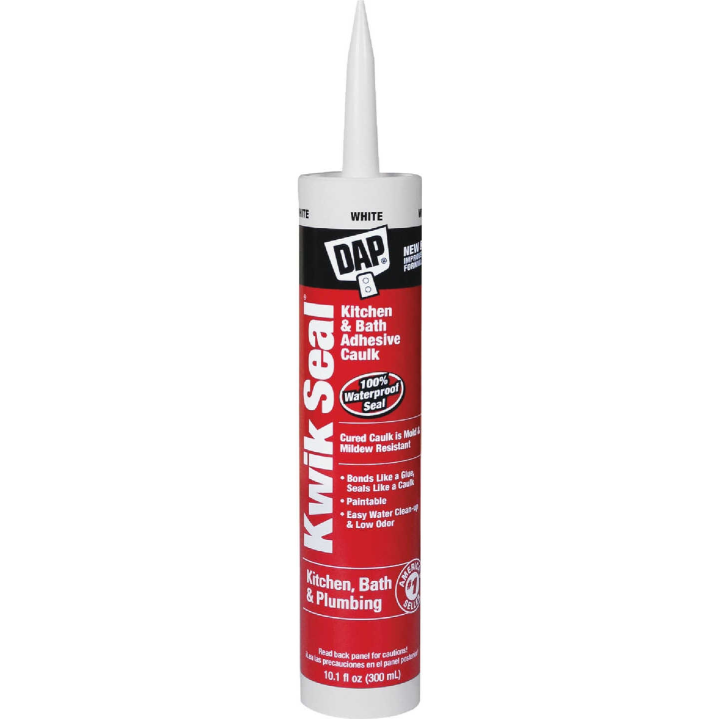 Dap Kwik Seal 10.1 Oz. White Kitchen & Bath Adhesive Caulk Image 1