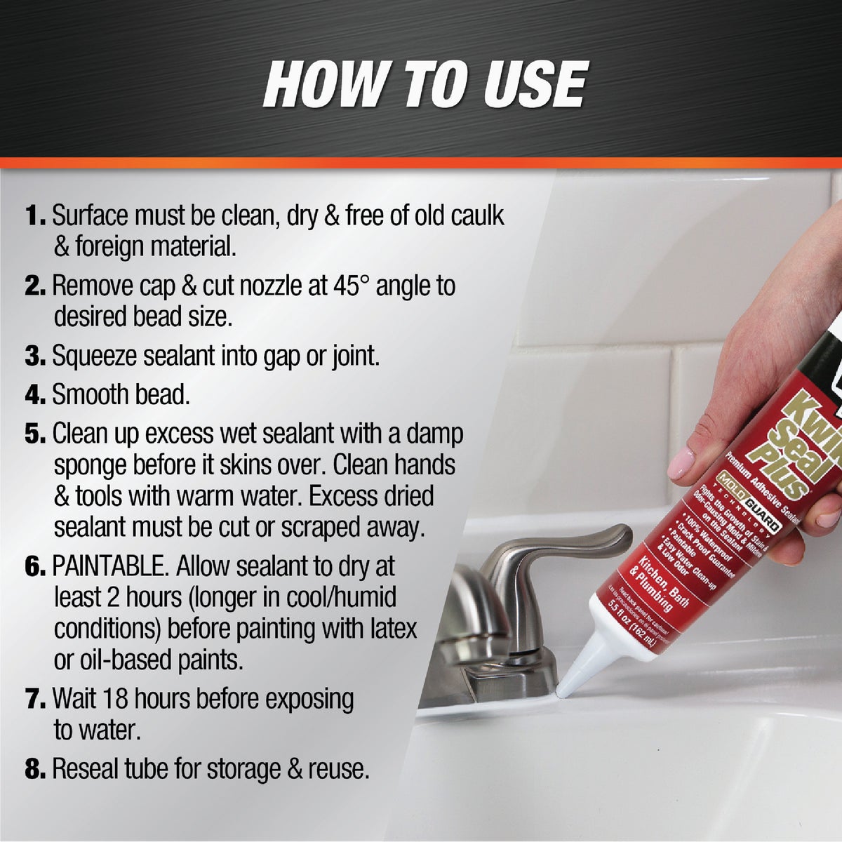 DAP Kwik Seal Plus 5.5 Oz. Biscuit Premium Kitchen & Bath Adhesive Sealant Image 3