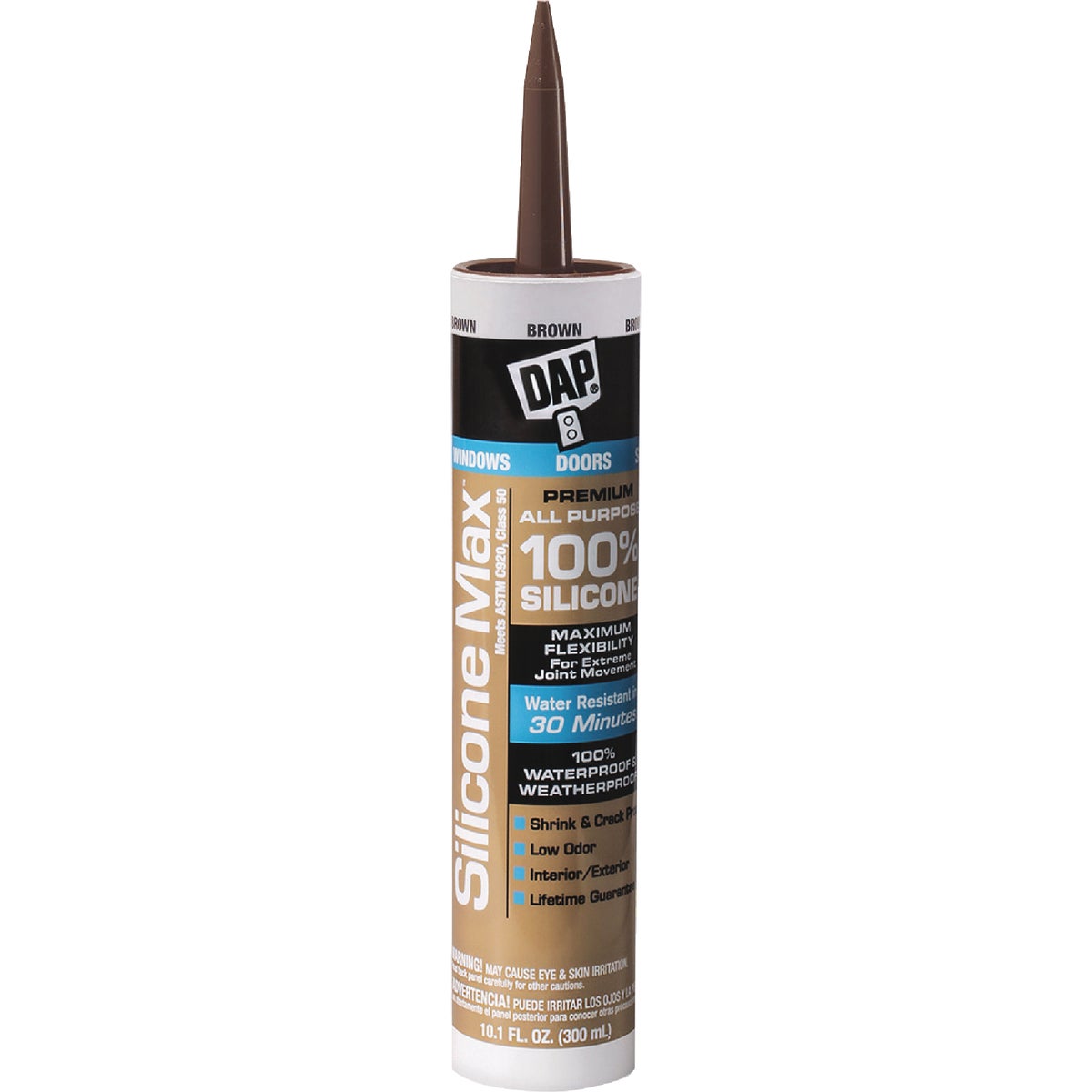 DAP Silicone Max 10 Oz. Brown Premium All Purpose 100% Silicone Sealant Image 1