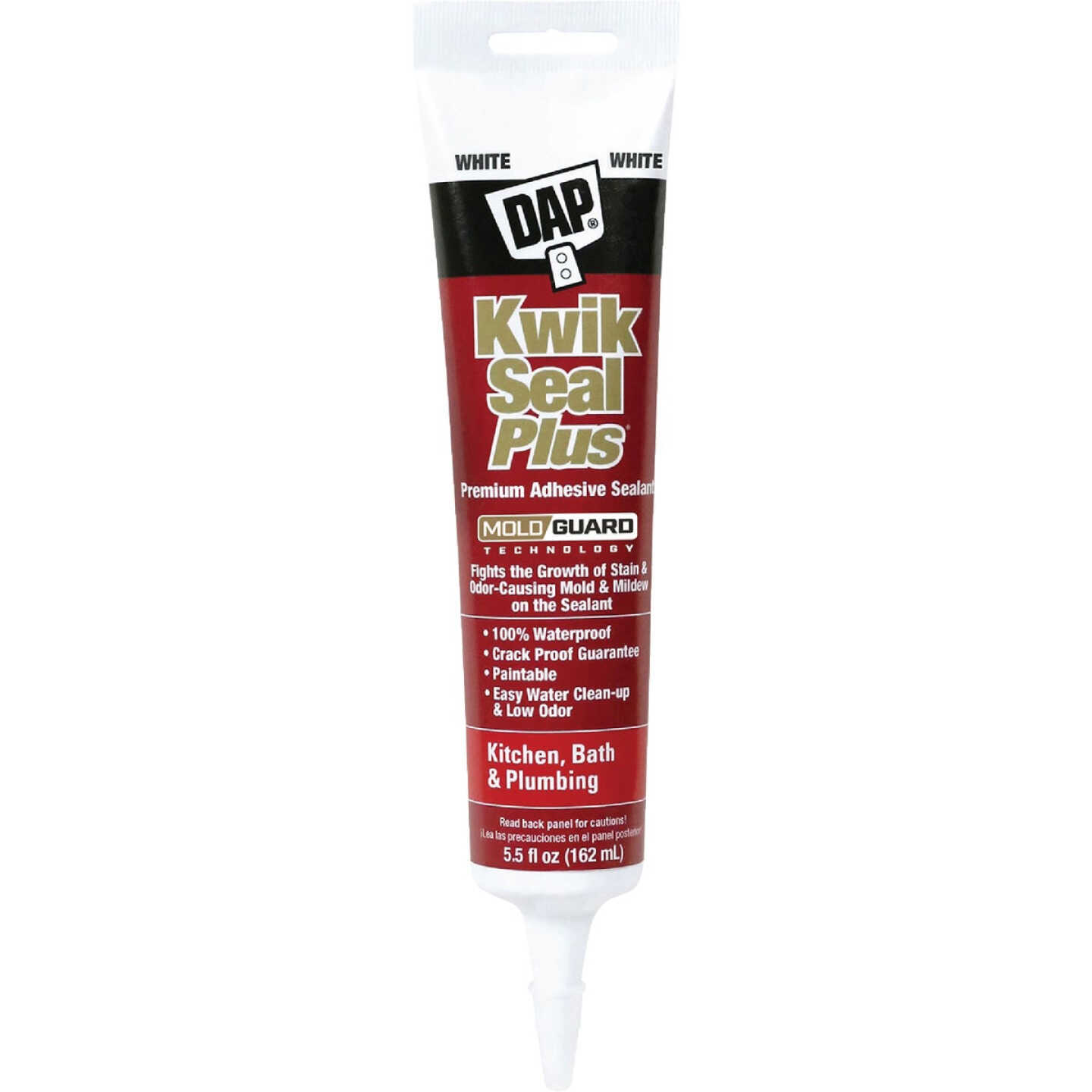 DAP Kwik Seal Plus 5.5 Oz. Brighter White Premium Kitchen & Bath Adhesive Sealant Image 1