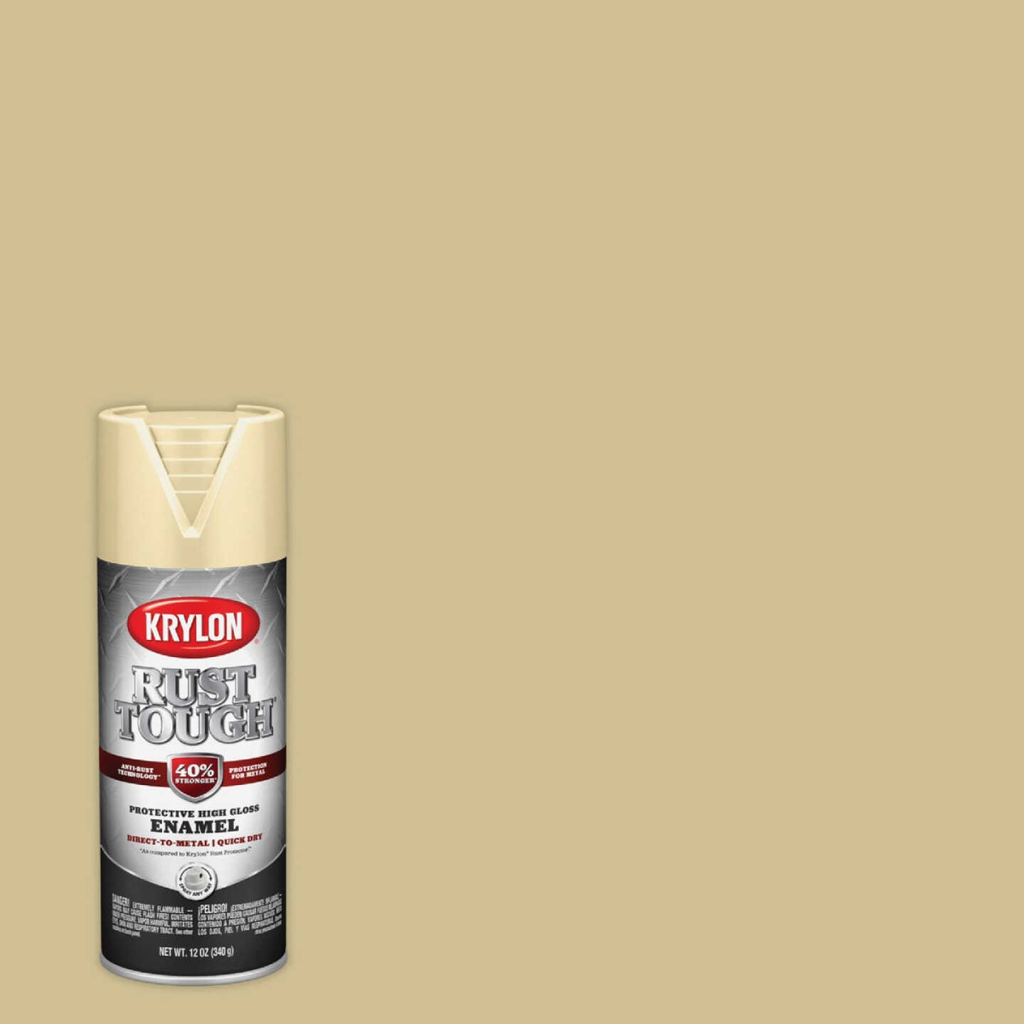 Krylon Rust Tough 12 Oz. Gloss Alkyd Enamel Spray Paint, Almond Image 1