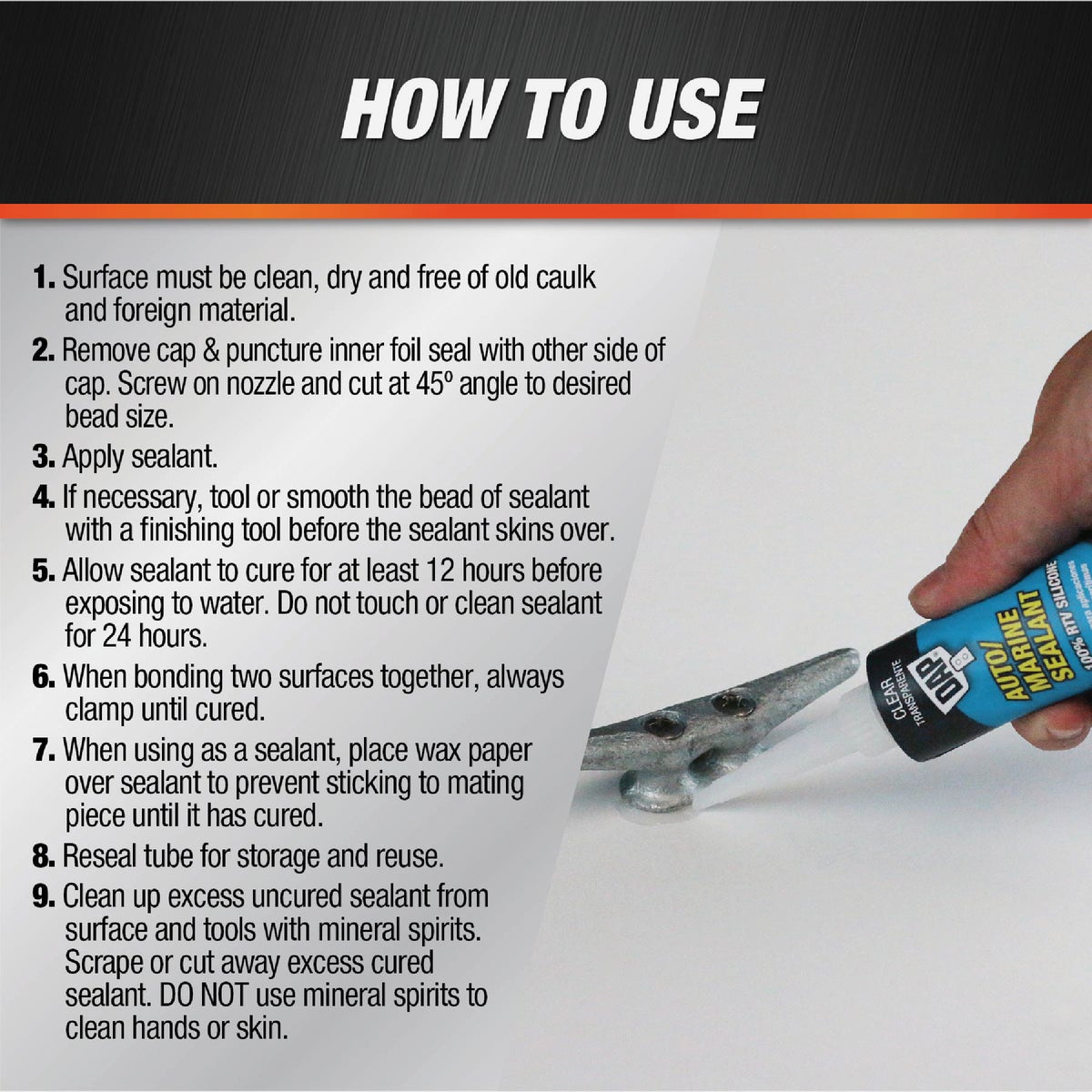 Dap 2.8 Oz. Clear Auto/Marine 100% RTV Silicone Sealant Image 5