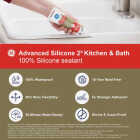 GE Advanced Silicone Kitchen & Bath Sealant, Clear, 2.8 Oz. Tube Image 4