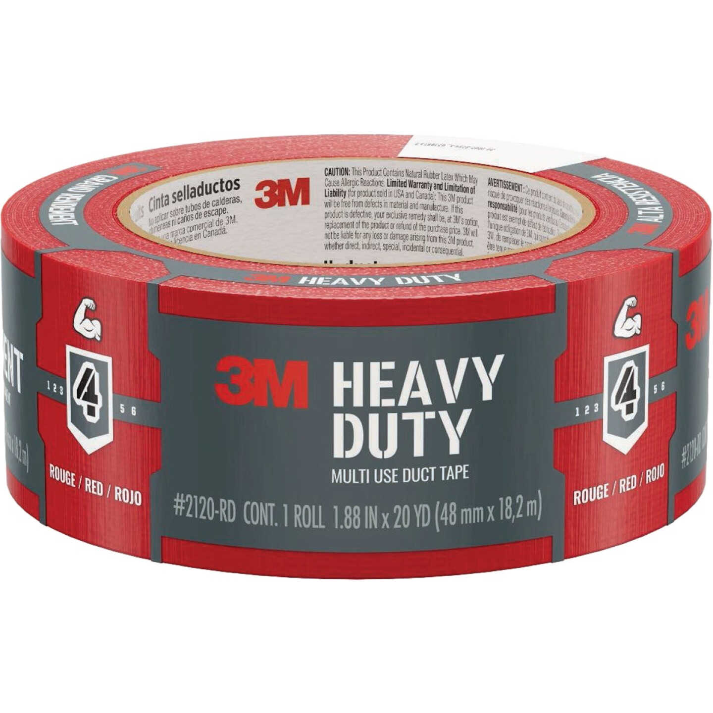 3M 1.88 In. x 20 Yd. Red Heavy Duty Duct Tape Image 1