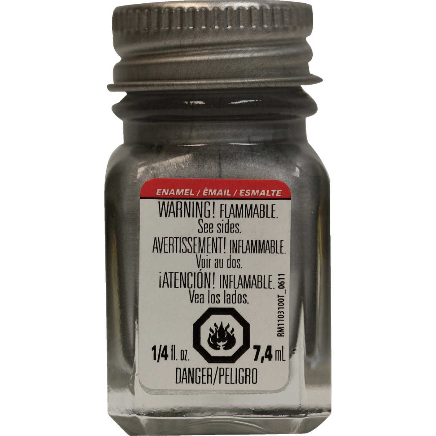 Testors Craft 0.25 Oz. Metallic Enamel Brush Paint, Silver Image 1