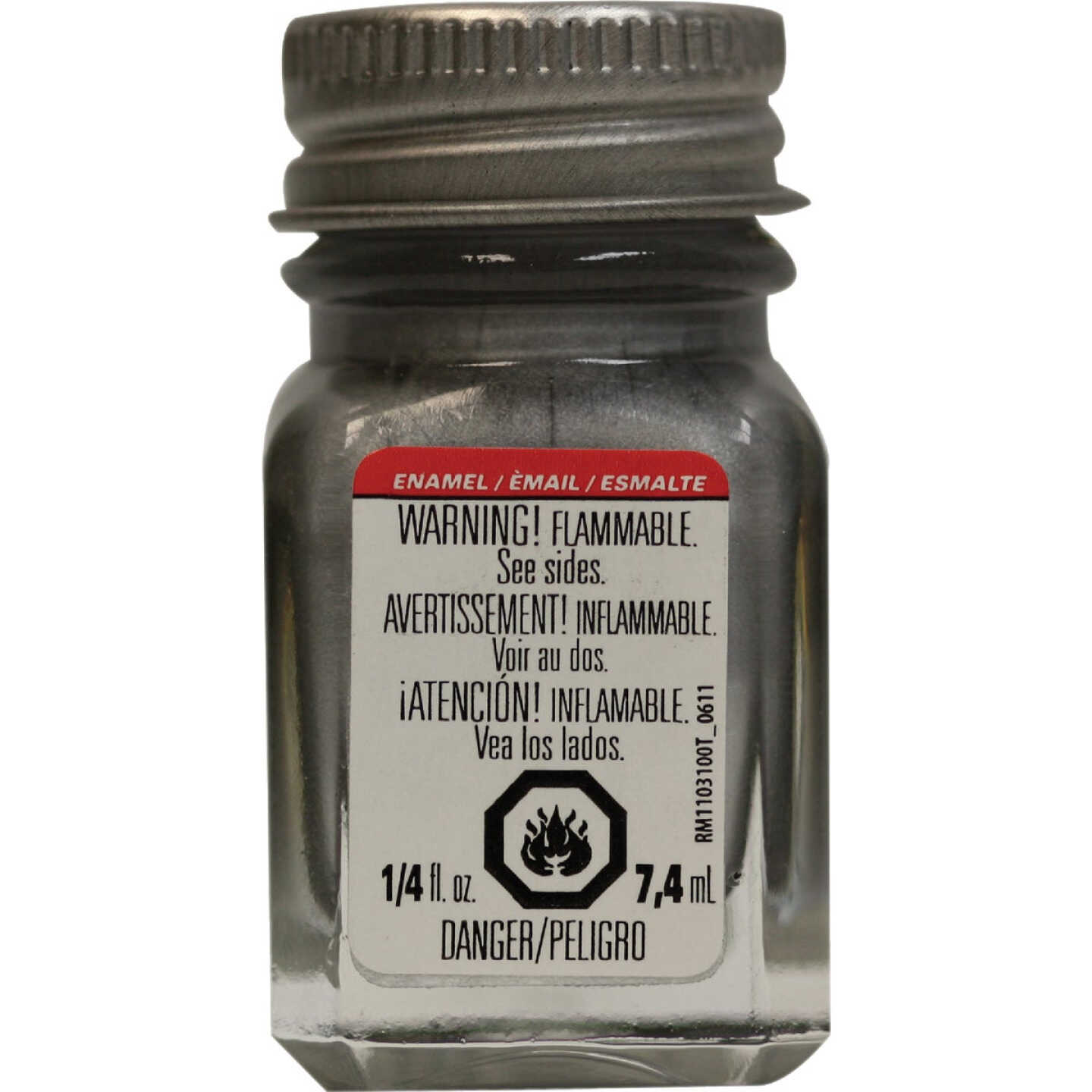 Testors Craft 0.25 Oz. Metallic Enamel Brush Paint, Silver Image 1