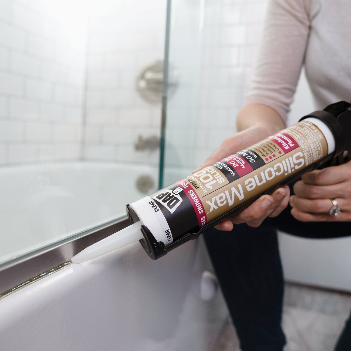 DAP Silicone Max 10 Oz. Clear Premium Kitchen, Bath & Plumbing 100% Silicone Sealant Image 3