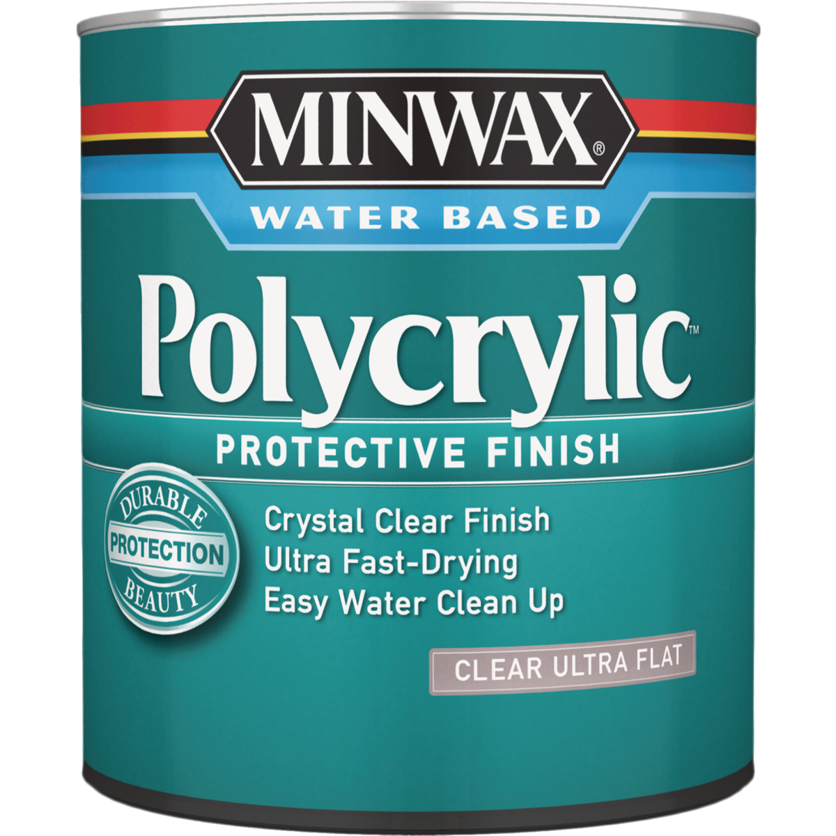 Minwax Polycrylic Clear Ultra Flat Protective Finish, 1 Qt.