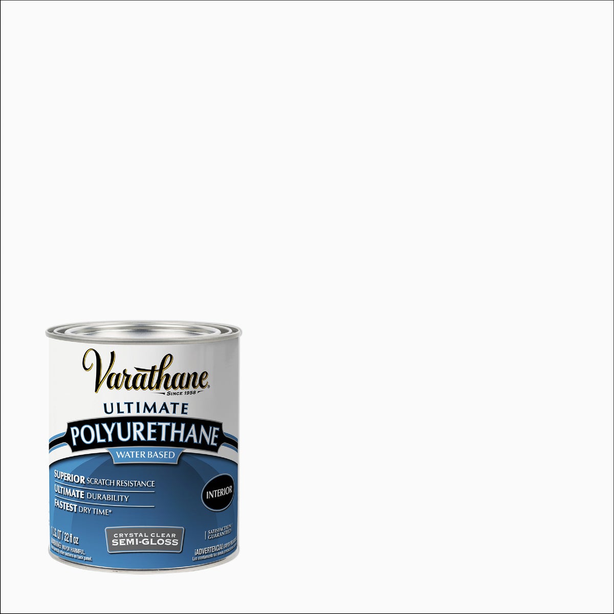 Varathane Semi-Gloss Low Odor Water Based Interior Polyurethane, 1 Qt.
