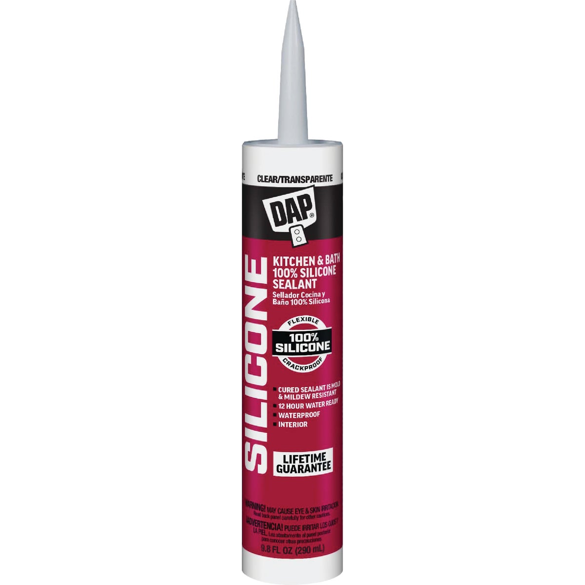 DAP 9.8 Oz. Kitchen And Bath 100% Silicone Sealant, Clear