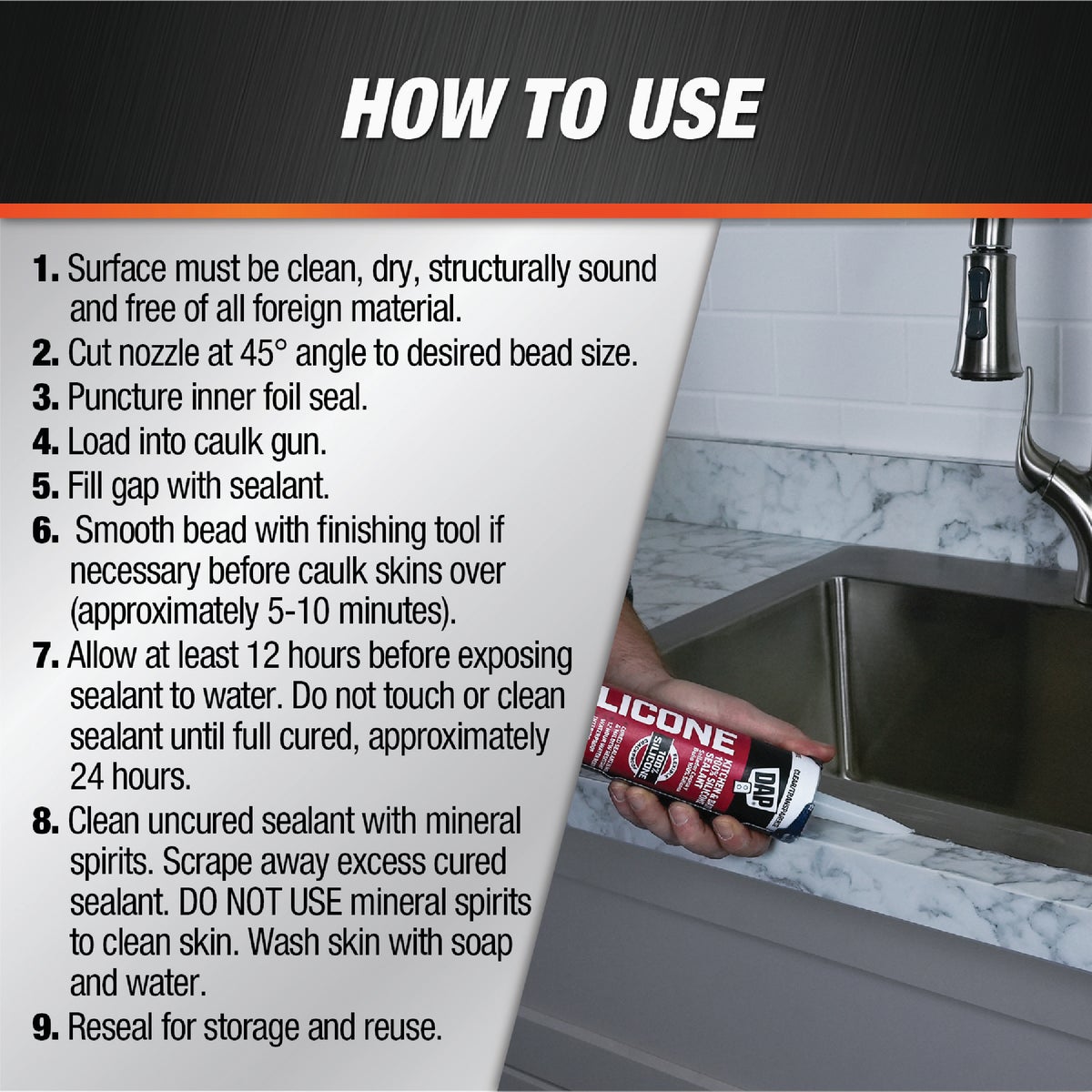 DAP 9.8 Oz. Kitchen And Bath 100% Silicone Sealant, Clear Image 3