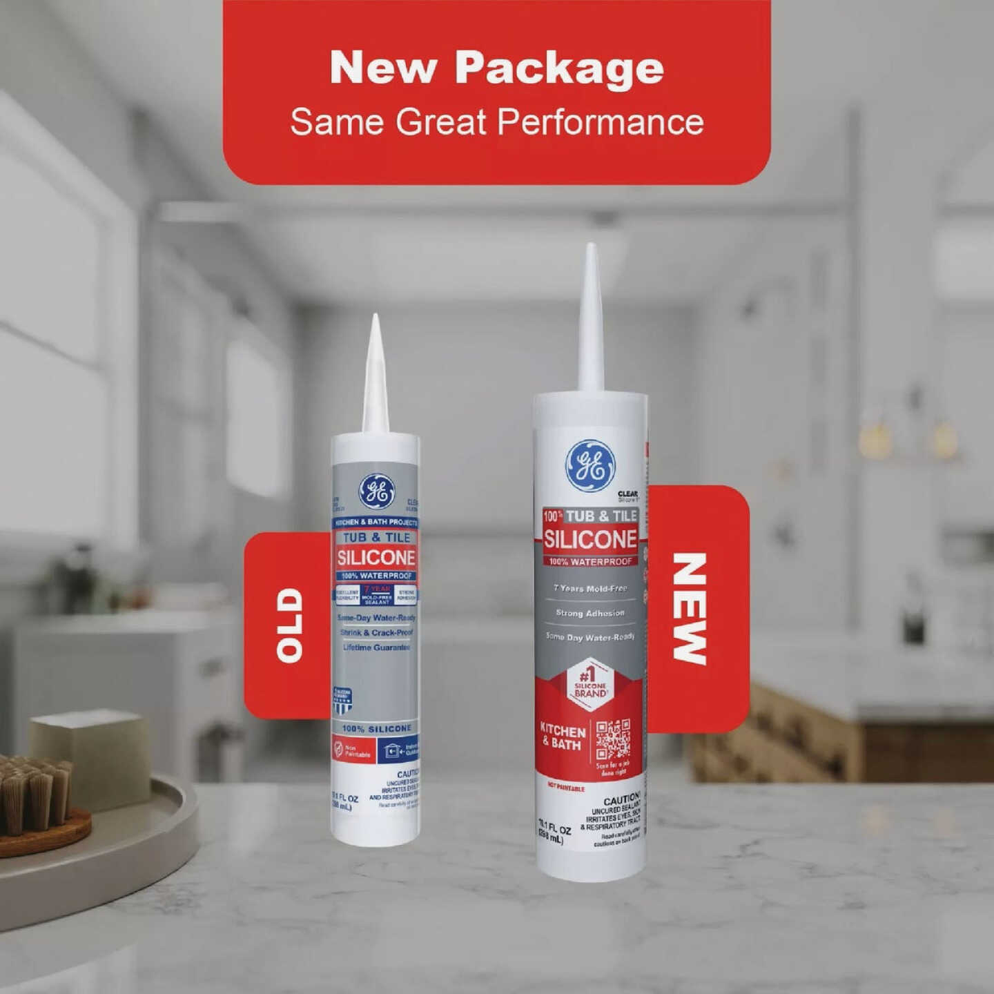 GE Silicone 1 Tub & Tile, White, 10.1 Oz. Cartridge Image 2