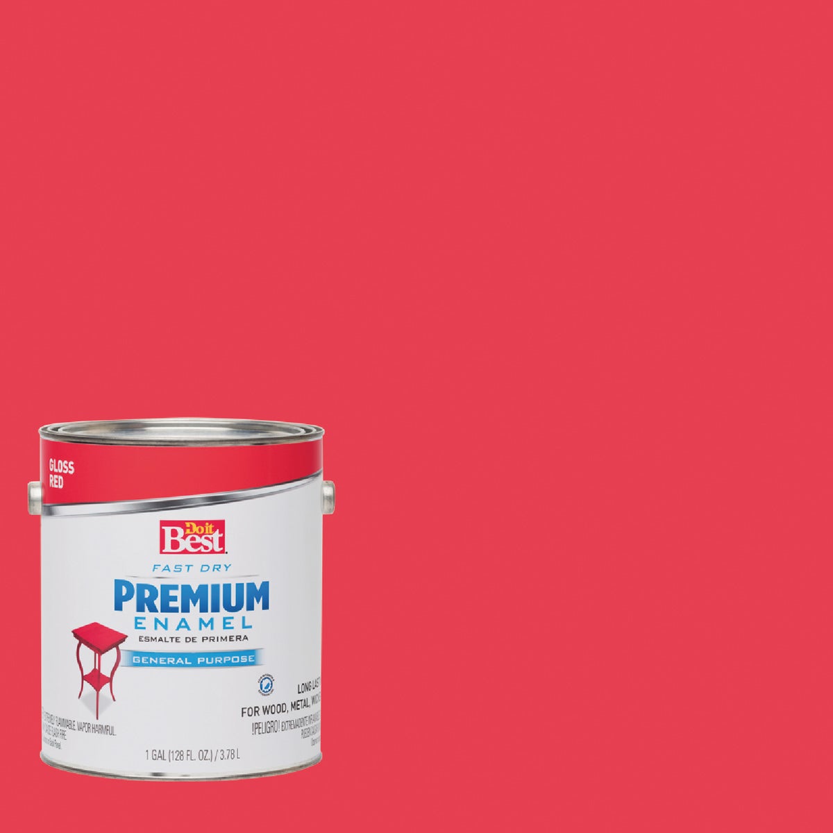 Do it Best Fast Dry Acrylic Latex Gloss Premium Enamel, Red, 1 Gal.