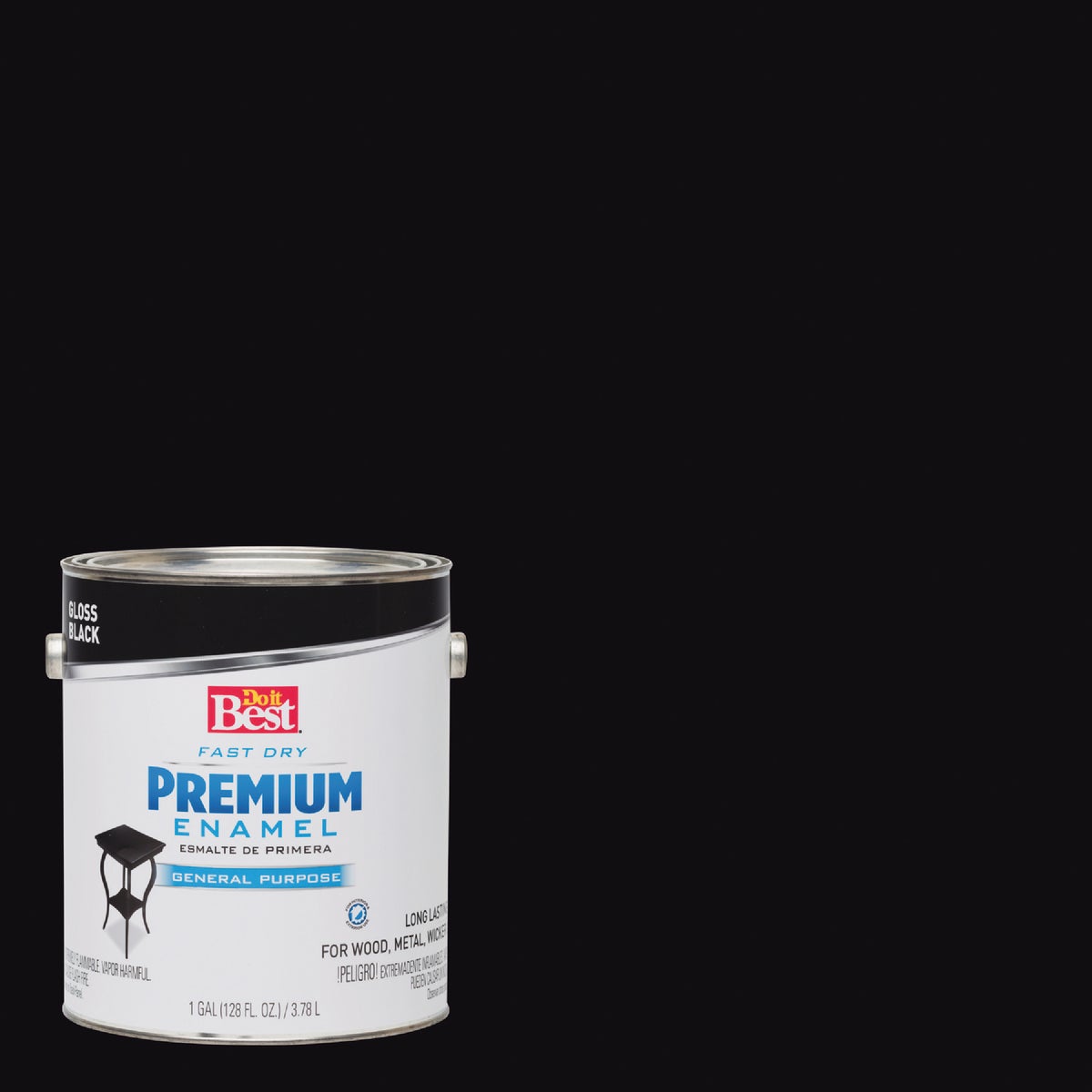 Do it Best Fast Dry Acrylic Latex Gloss Premium Enamel, Black, 1 Gal.