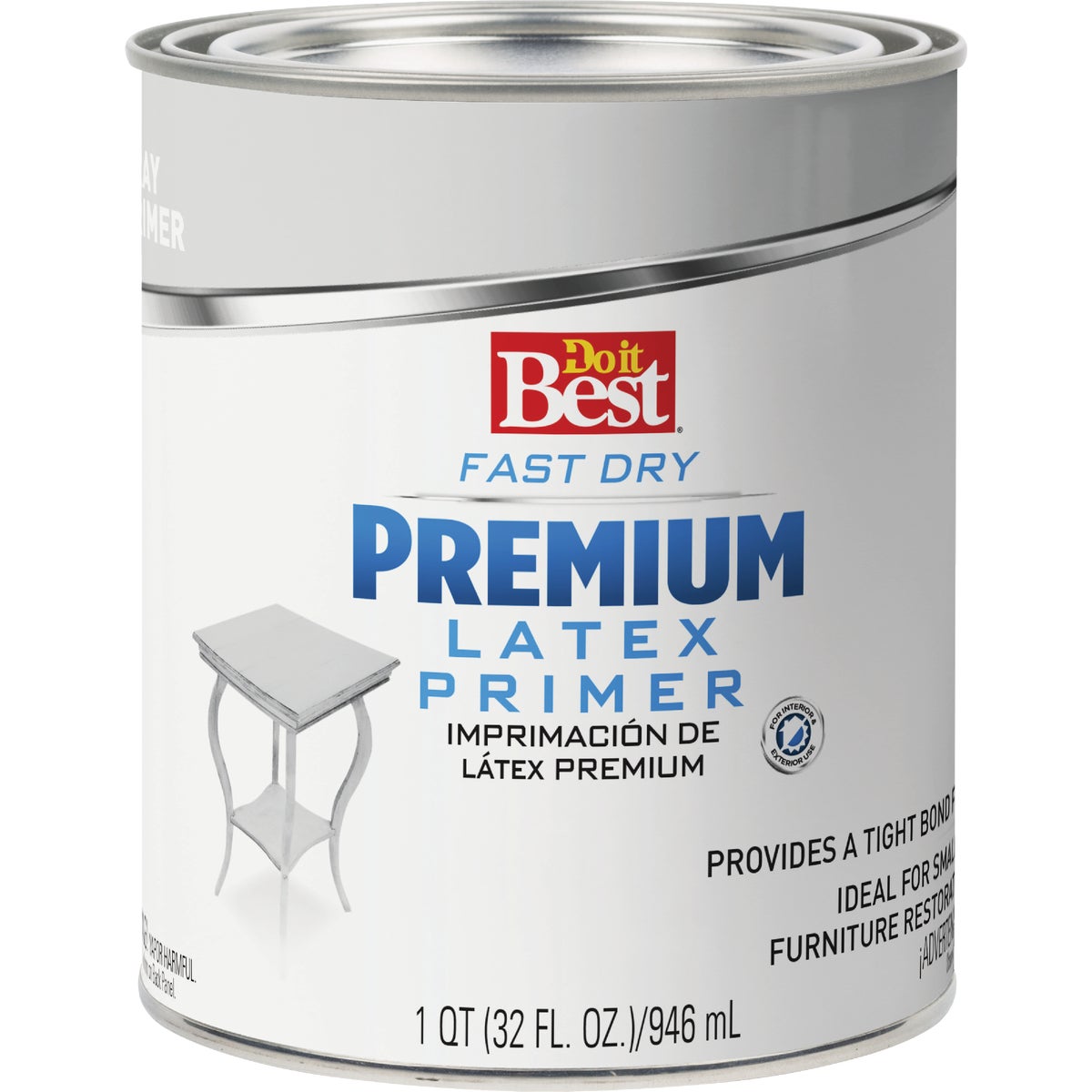 Do it Best Premium Latex Interior/Exterior Primer, Gray, 1 Qt.
