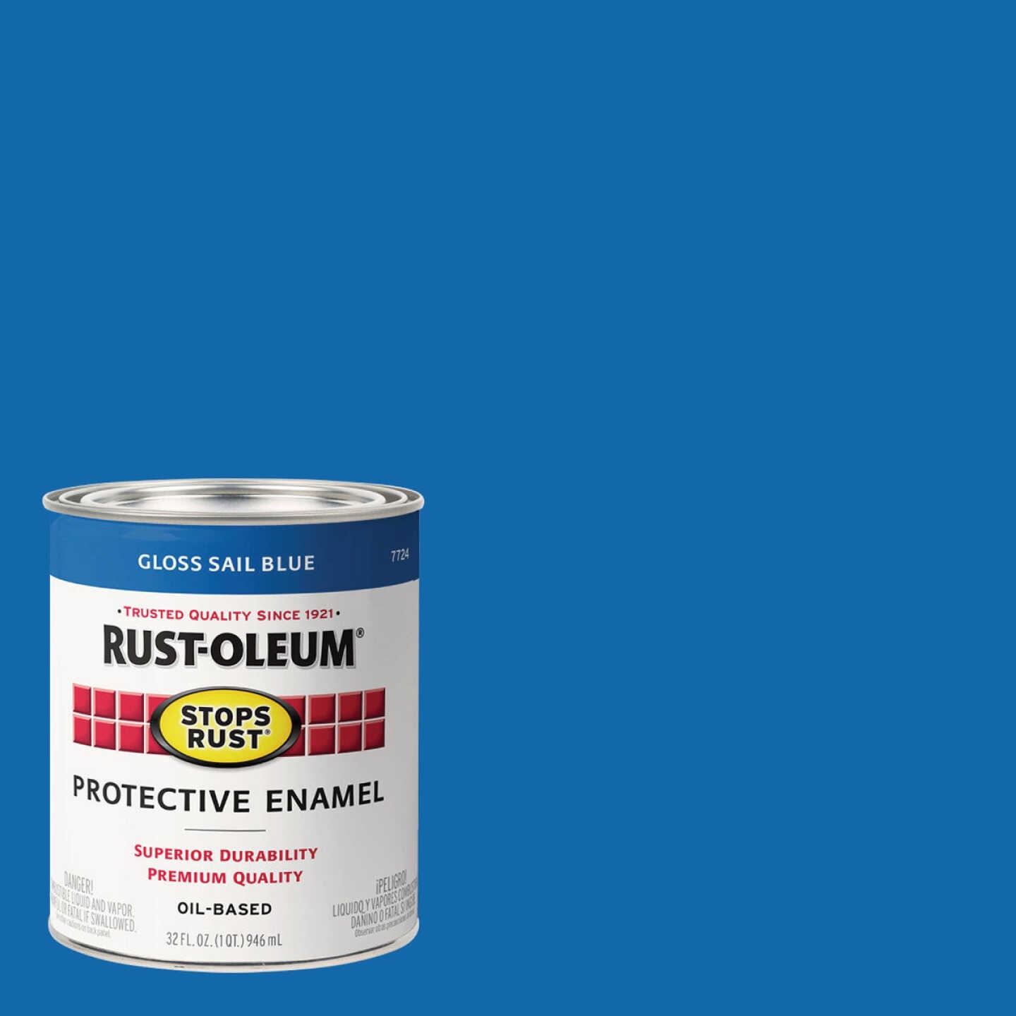Rust-Oleum Stops Rust Oil Based Gloss Protective Rust Control Enamel, Sail Blue, 1 Qt. Image 1