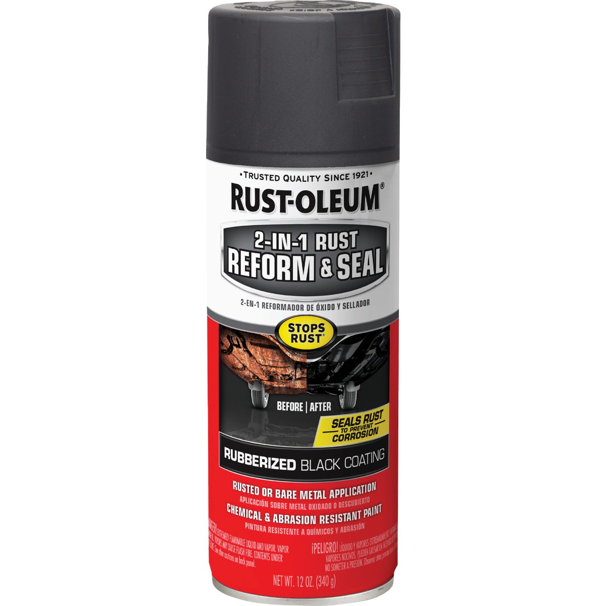 Rust-Oleum Stops Rust 2-In-1 Rust Reform and Seal Spray, 12 Oz., Black Image 7