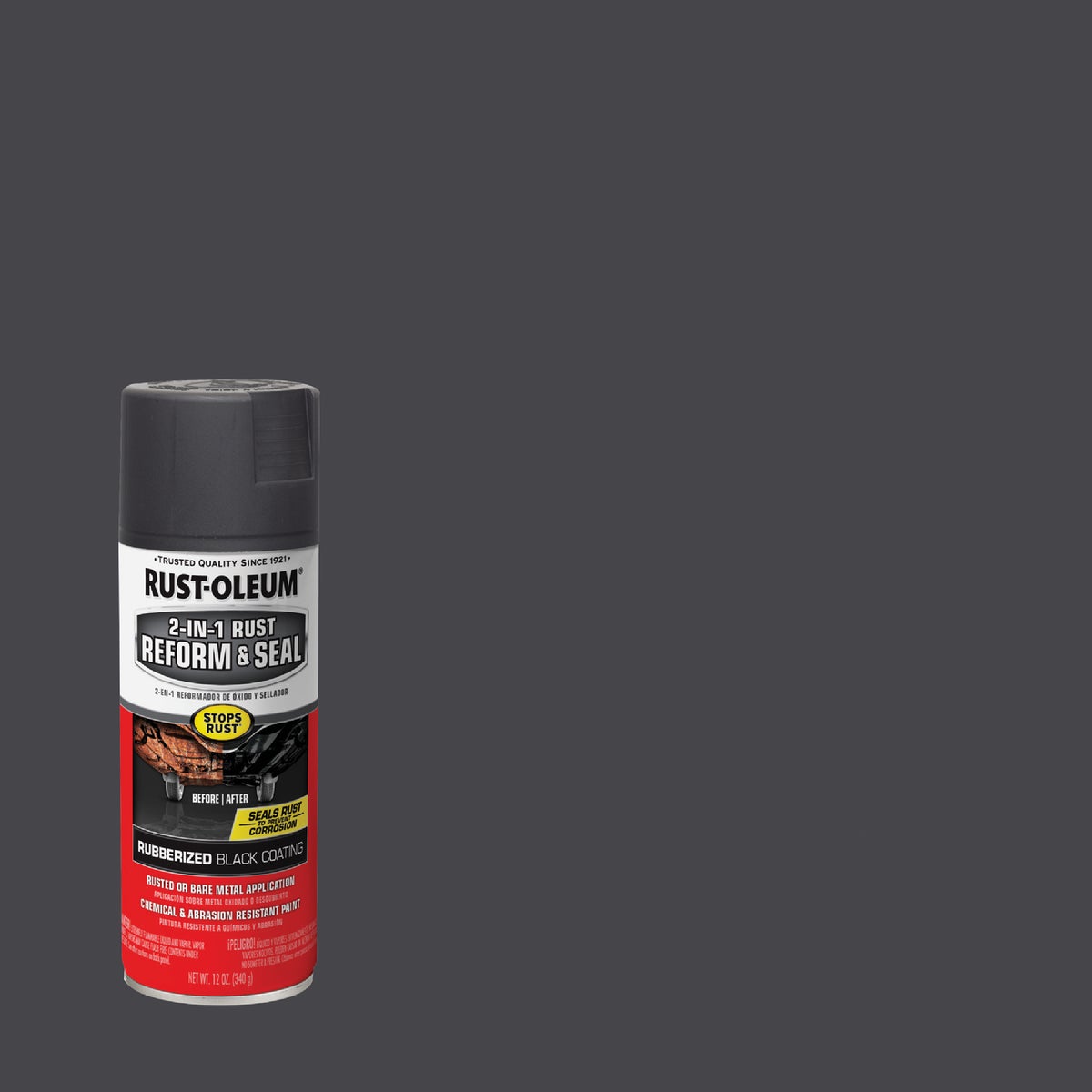 Rust-Oleum Stops Rust 2-In-1 Rust Reform and Seal Spray, 12 Oz., Black