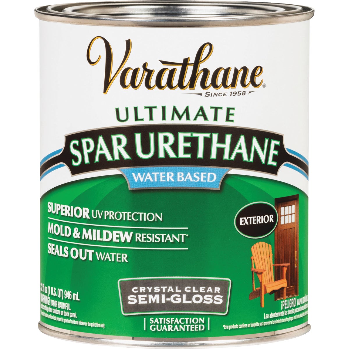 Varathane Semi-Gloss Clear Water Based Exterior Spar Urethane, 1 Qt. Image 2