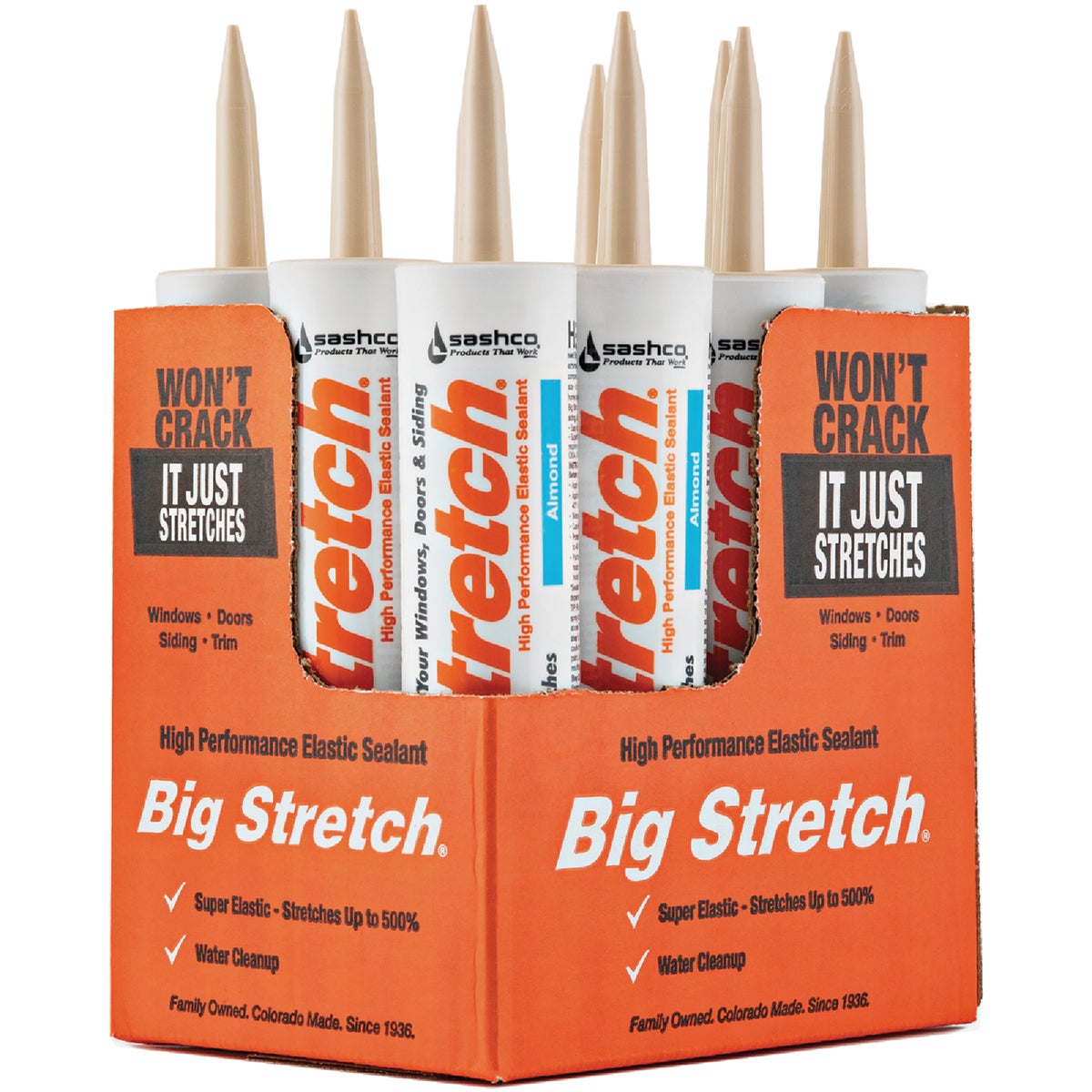 Sashco Big Stretch 10.5 Oz. Acrylic Elastomeric Caulk, Almond Image 7