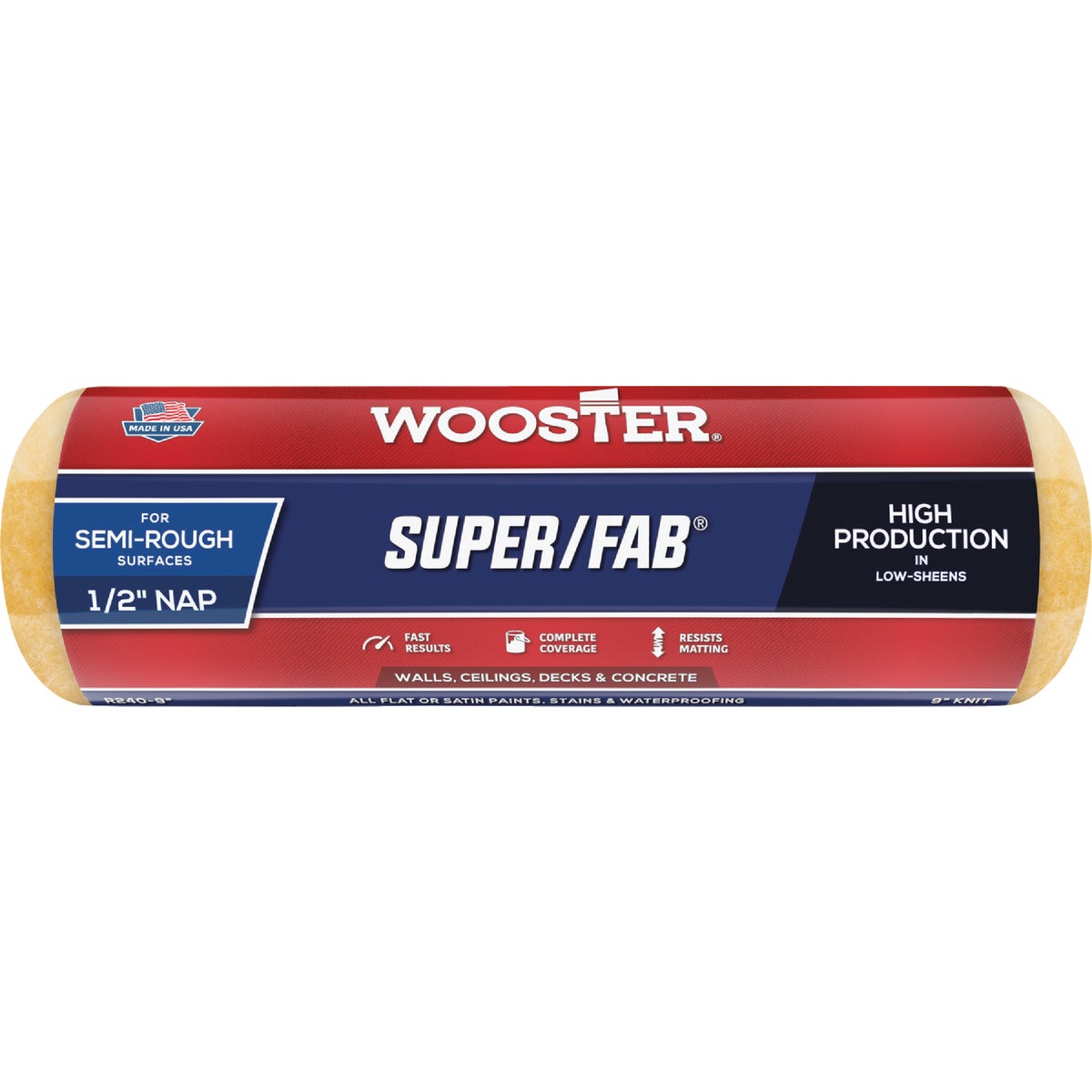 Wooster Super/Fab 9 In. x 1/2 In. Knit Fabric Roller Cover Image 1