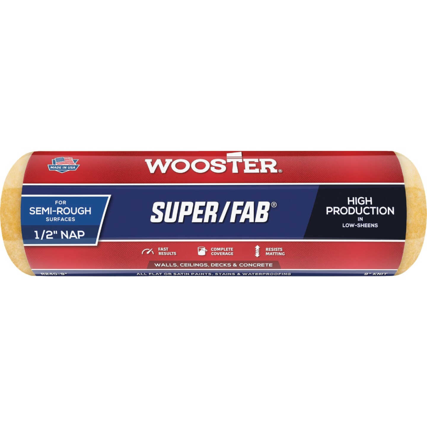 Wooster Super/Fab 9 In. x 1/2 In. Knit Fabric Roller Cover Image 1