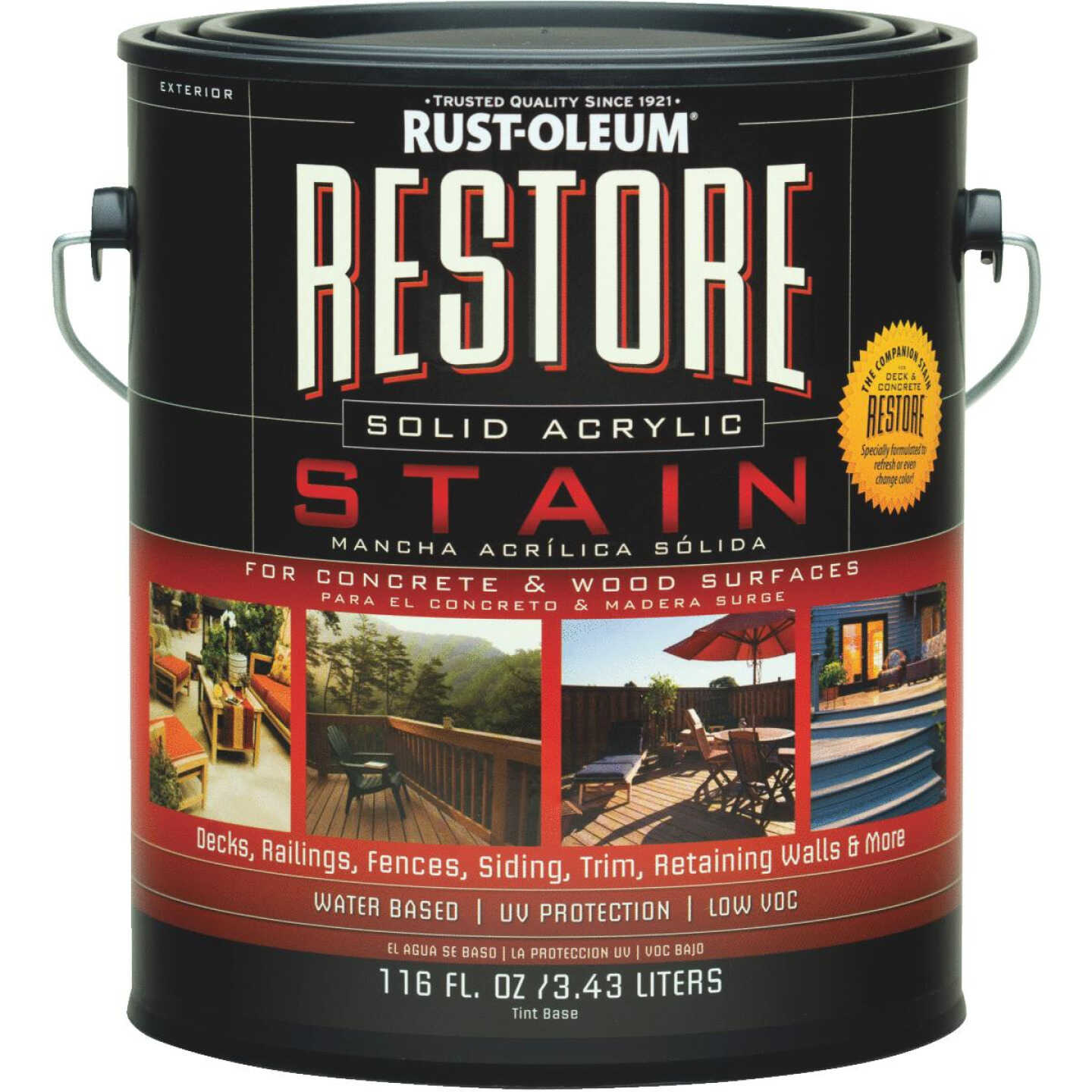 Rust-Oleum Restore Solid Concrete & Wood Exterior Stain, Tint Base, 1 Gal. Image 1
