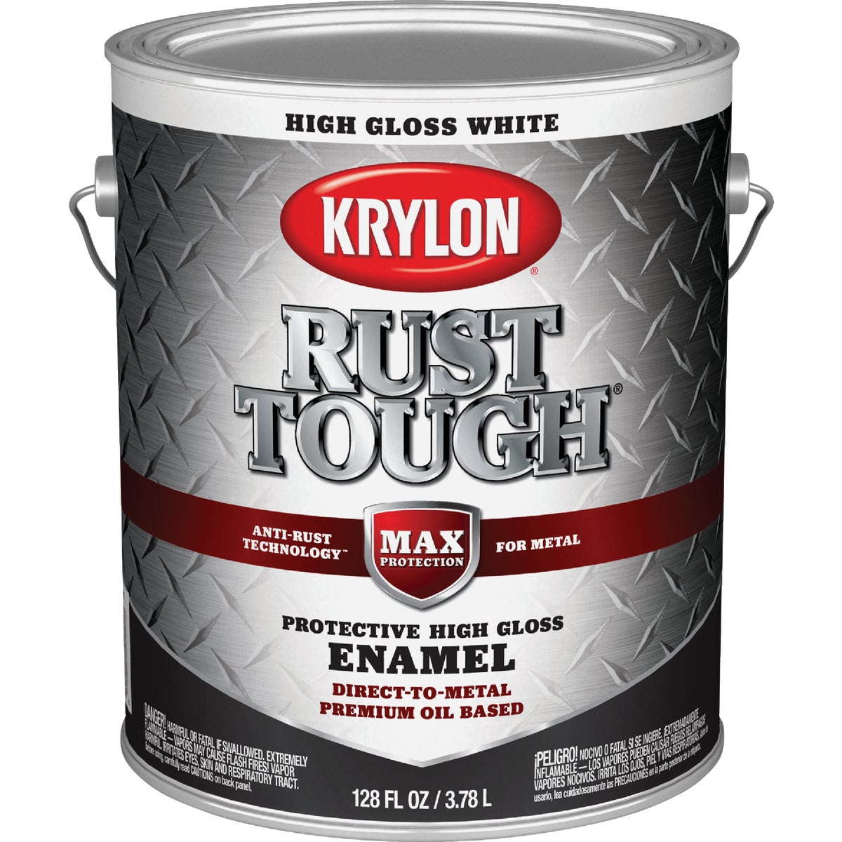 Krylon Rust Tough DTM Oil-Based Gloss Rust Control Enamel, White, 1 Gal. Image 4