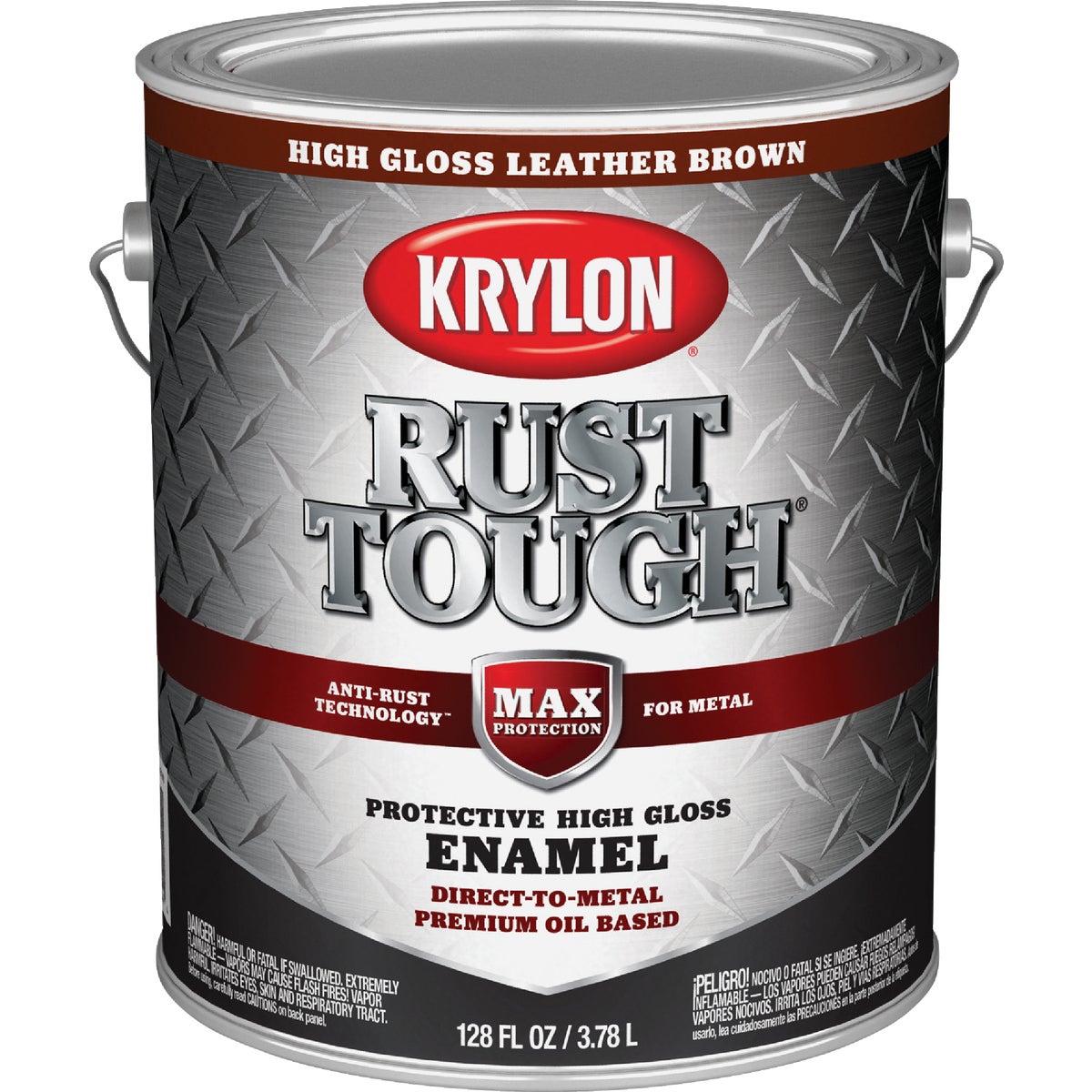 Krylon Rust Tough DTM Oil-Based Gloss Rust Control Enamel, Brown, 1 Gal.