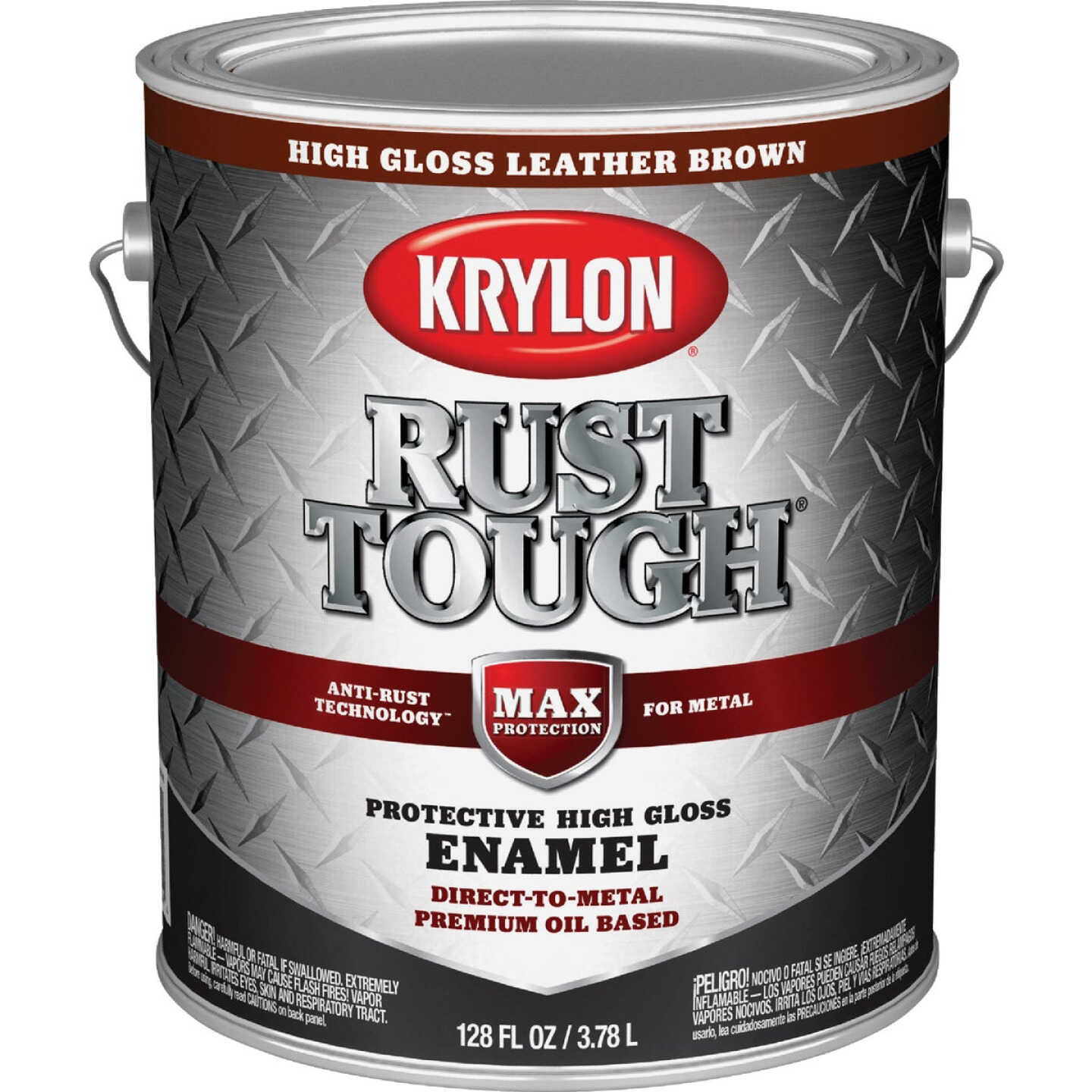 Krylon Rust Tough DTM Oil-Based Gloss Rust Control Enamel, Brown, 1 Gal. Image 1