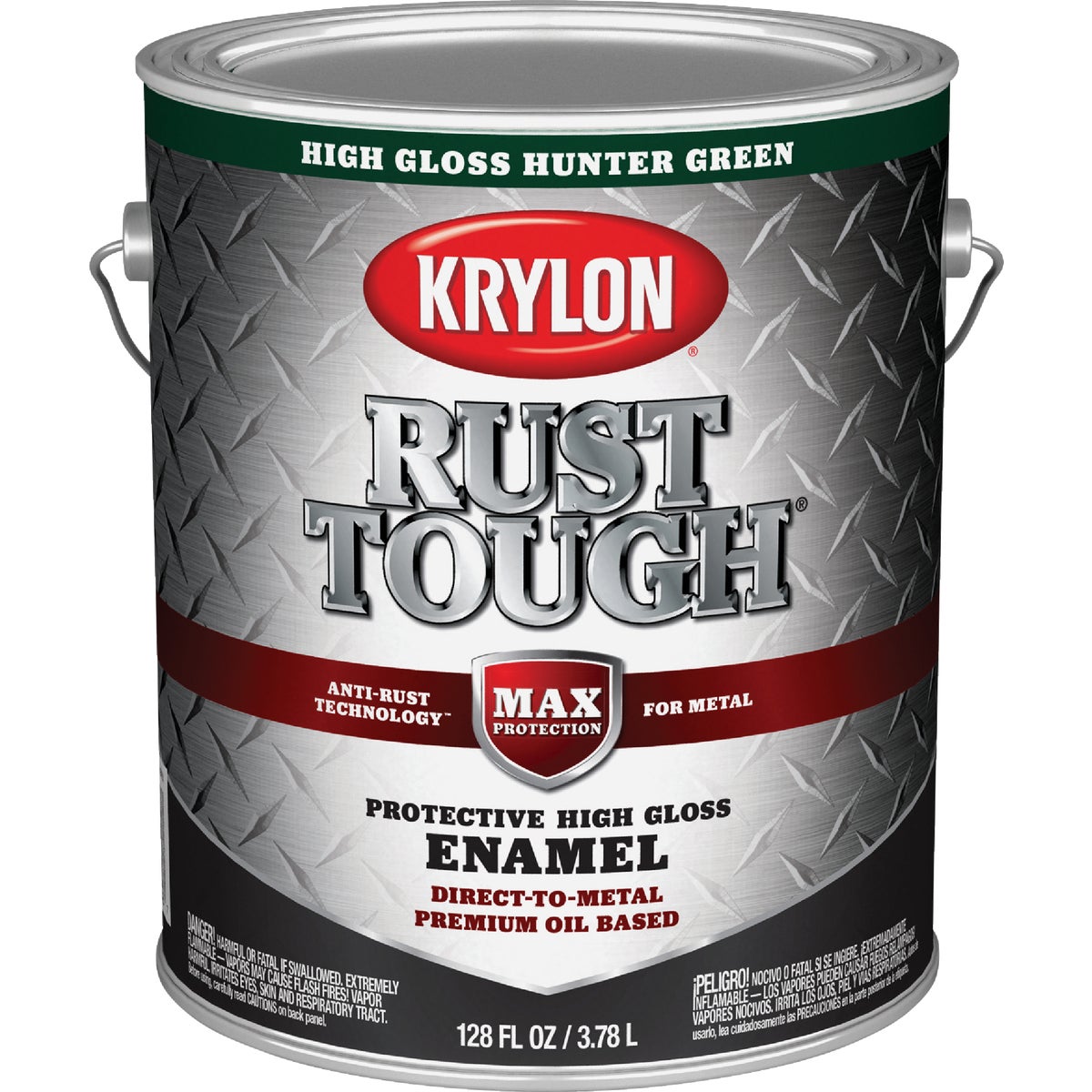 Krylon Rust Tough DTM Oil-Based Gloss Rust Control Enamel, Hunter Green, 1 Gal.