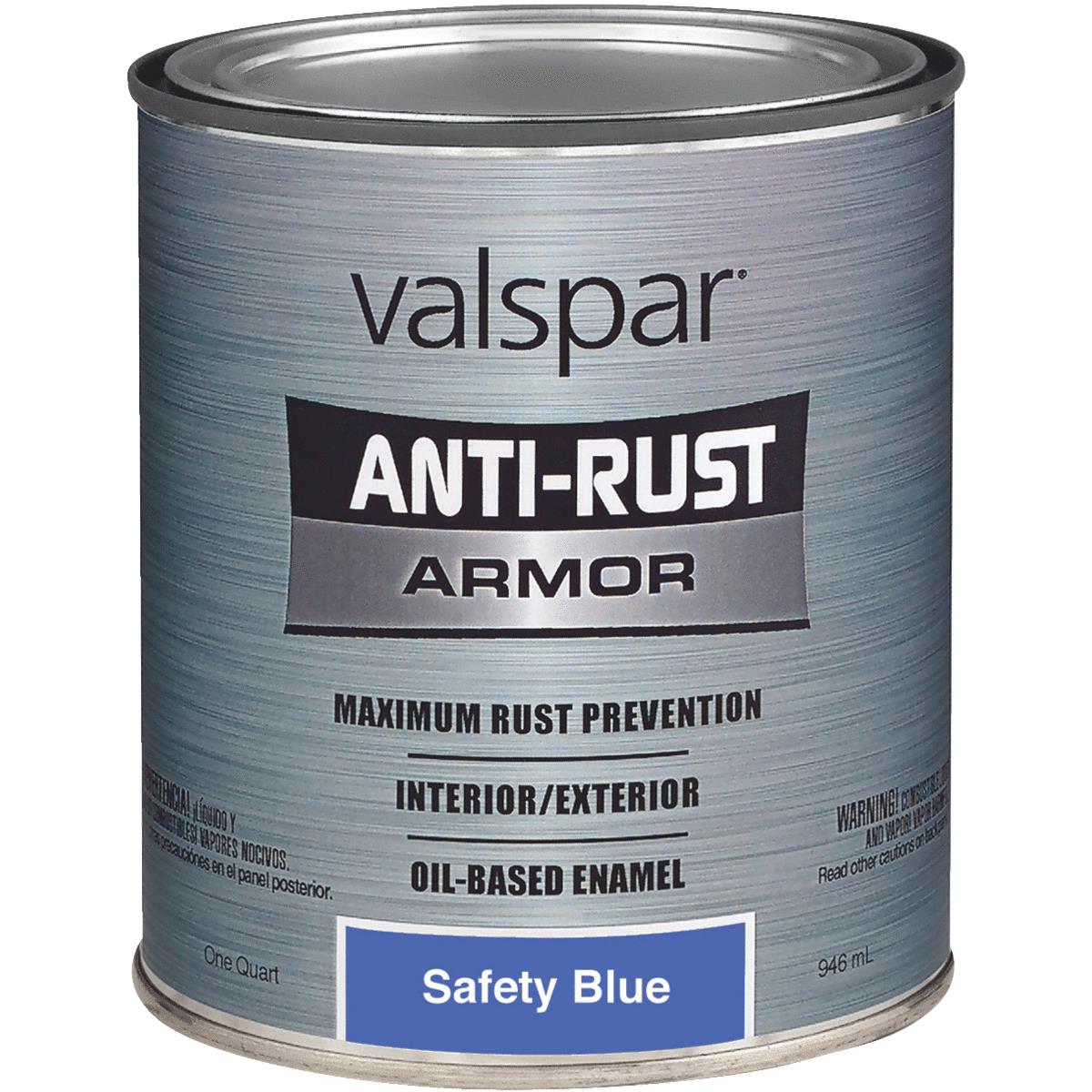 Valspar Oil-Based Gloss Anti-Rust Armor Safety Color Rust Control Enamel, Safety Blue, 1 Qt.