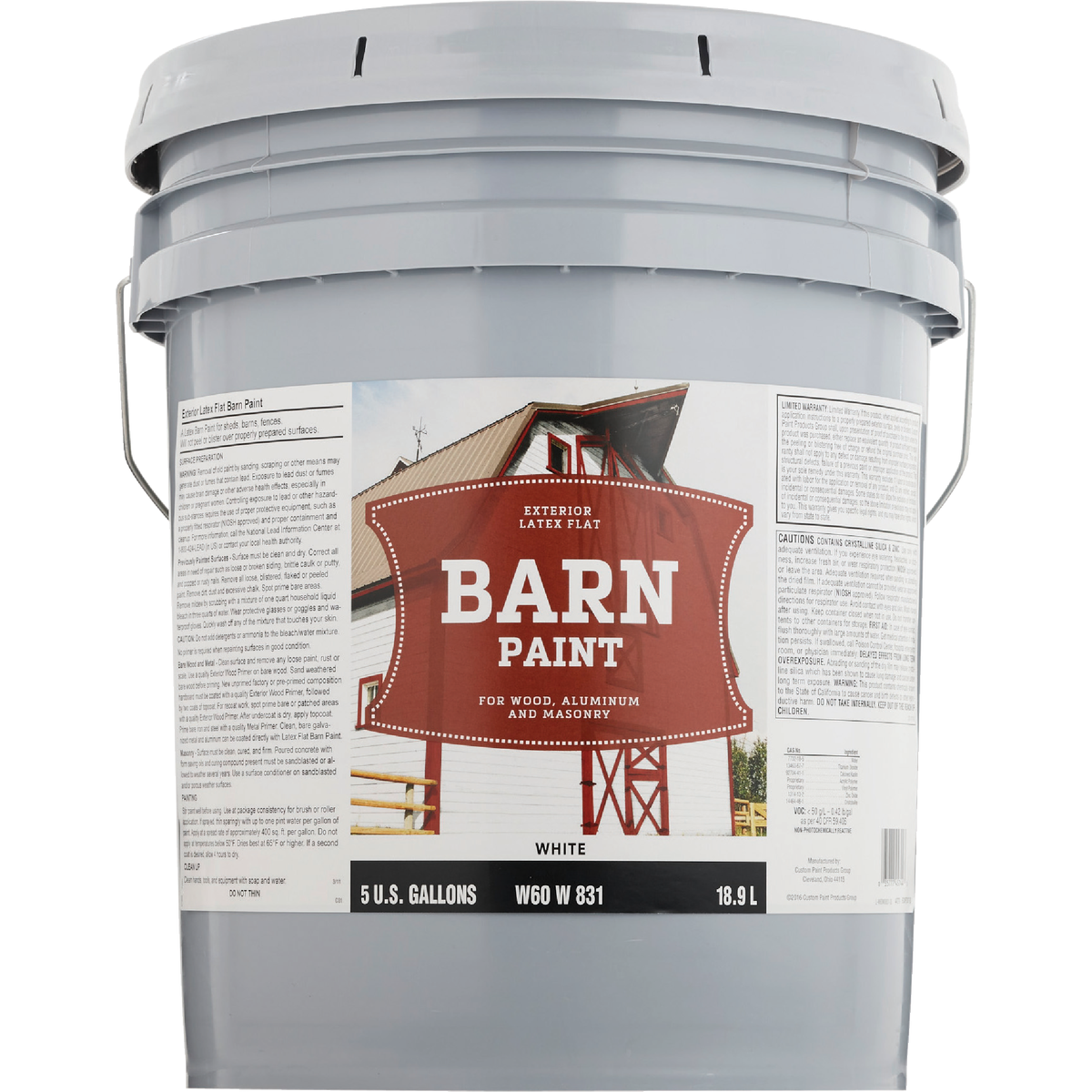 Do it Best Latex Flat Exterior Barn Paint, White, 5 Gal. Image 2