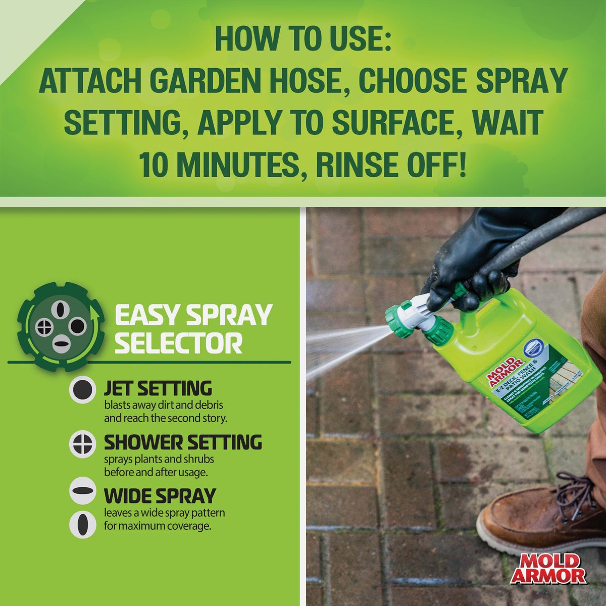 Home Armor Deck & Patio Wash with Microban, 64 Oz. Hose End Image 2