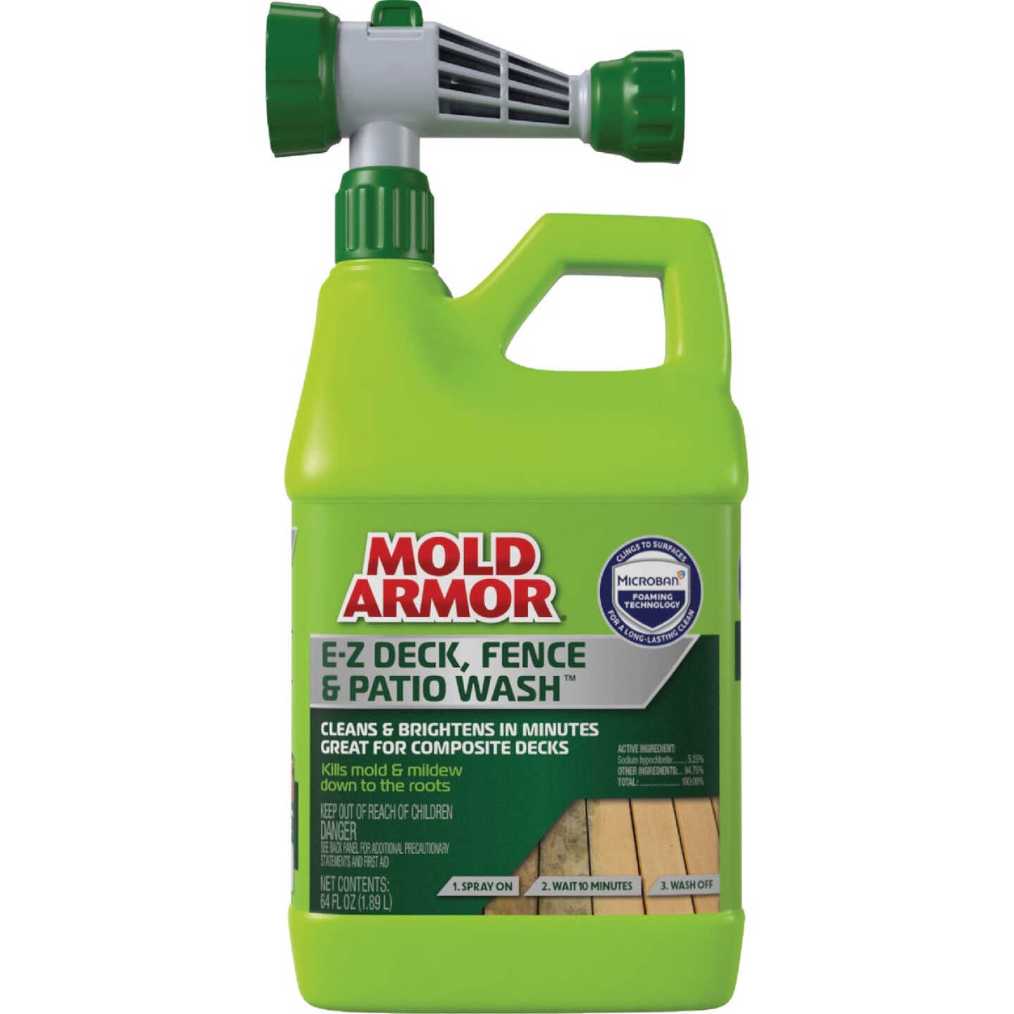 Mold Armor E-Z Deck, Fence & Patio Wash with Microban, 64 Oz. Hose End Image 1